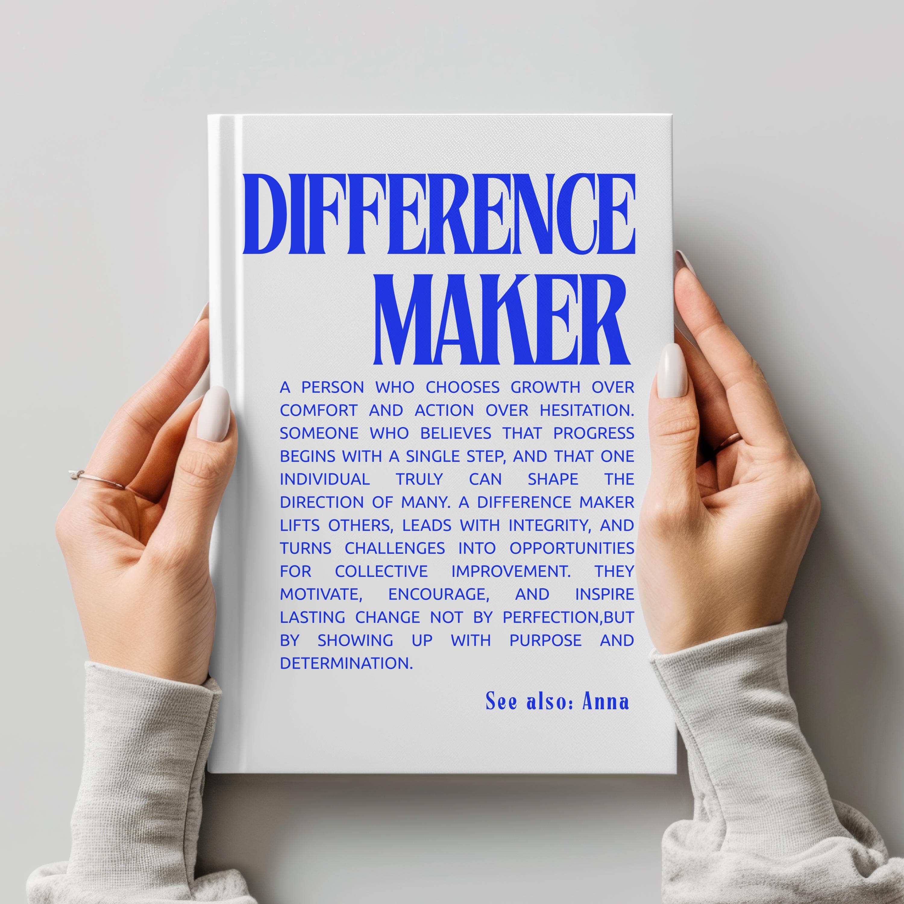 Custom Difference Maker Journal Gift -Mentor-Teacher-Friend-Colleague-Mom-Women-Boss-Coworker-Adviser-Coach-Gratitude -Thank You Keepsake