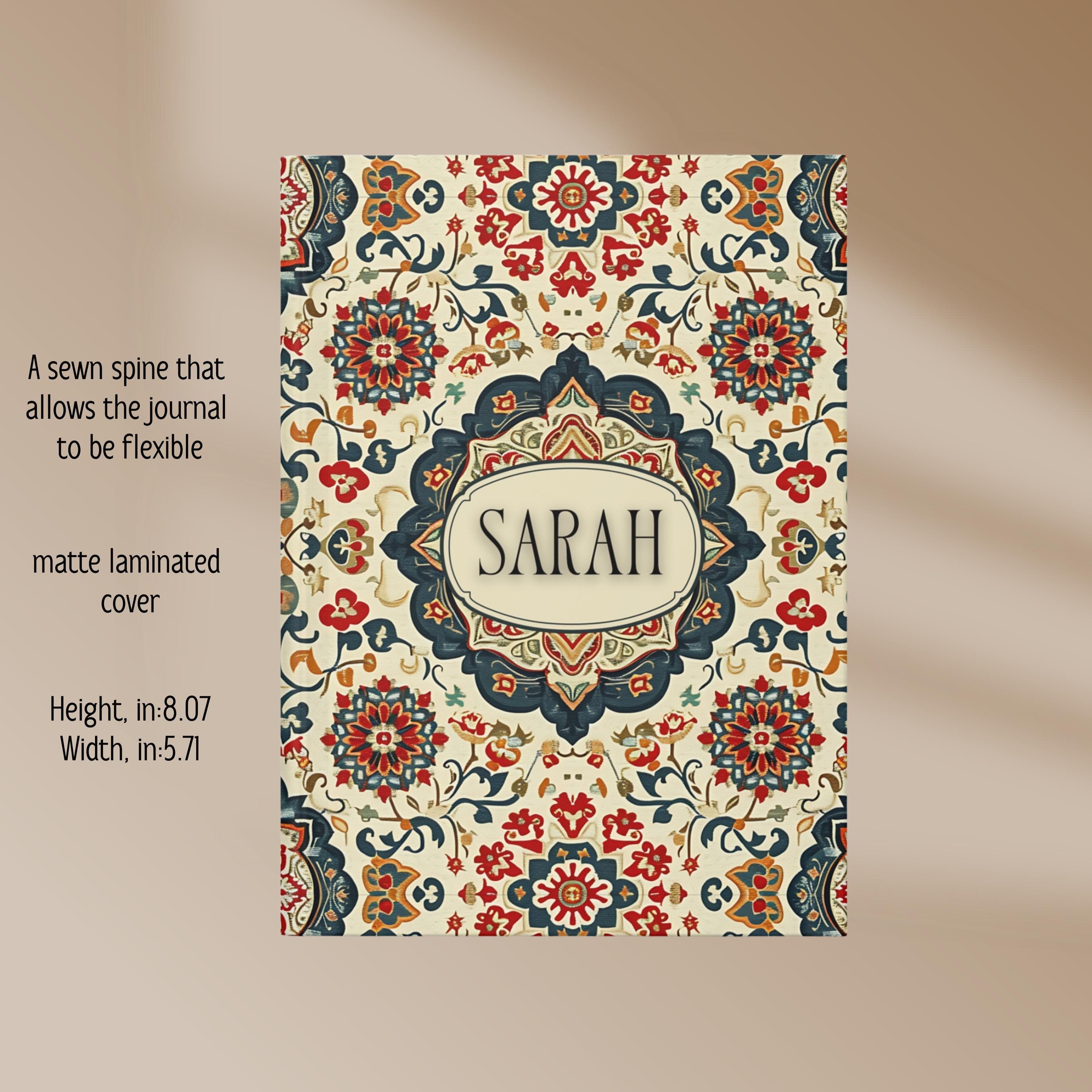 Personalized Ethnic Hardcover Journal-Persian Rug Notebook-Turkish Kilim Journal-Moroccan Notebook-Middle East-Ottoman Design-Carpet Print - image 4