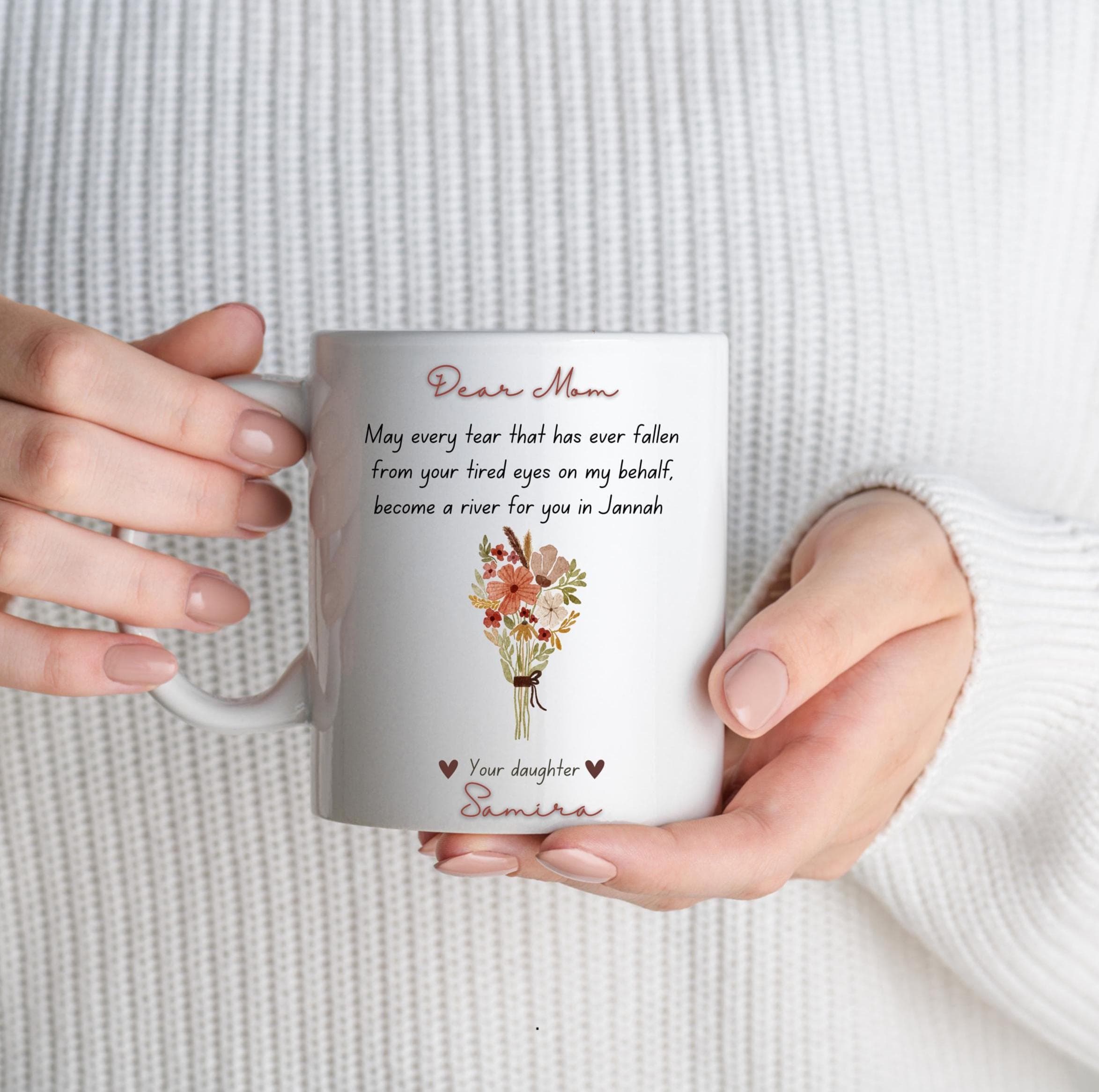Muslim Mom Mug: Floral Arabic Name Gift-Muslim Mom Gift-Ramadan Eid Gifts For Muslim Mom-Islamic Gift idea for Islamic Mothers - image 2