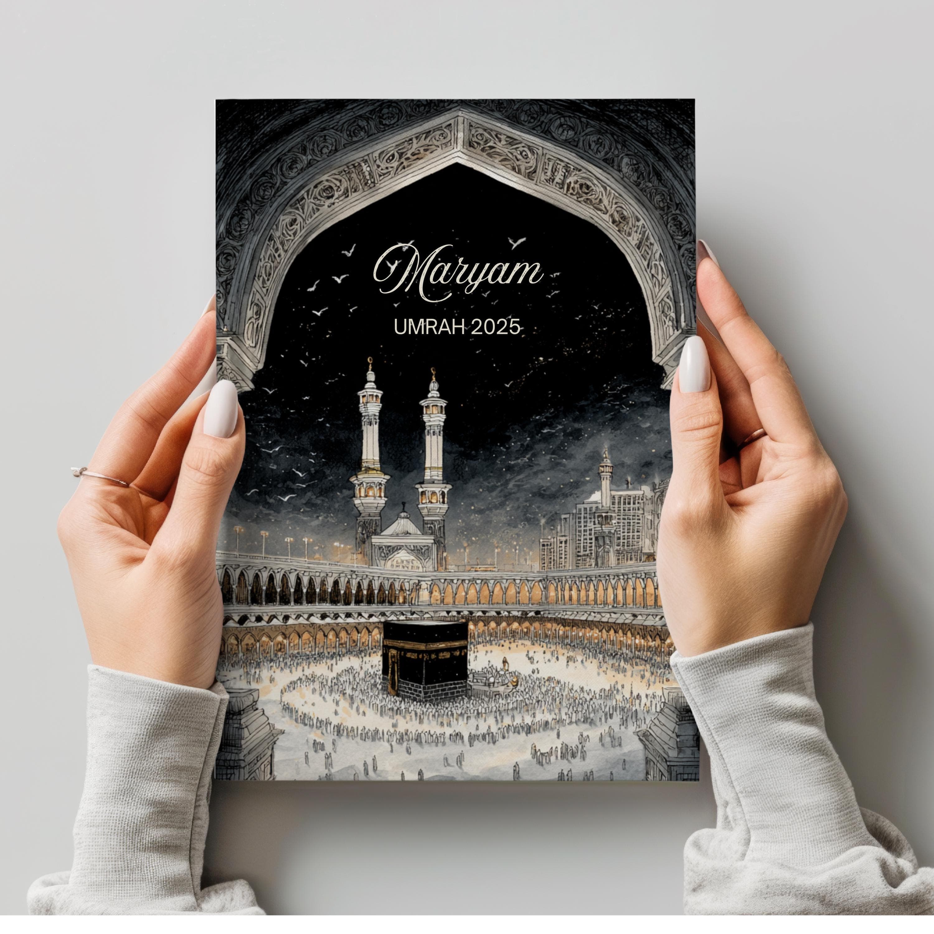 Personalized Umrah Journal, Islamic Pilgrimage Diary, Custom Hajj Notebook-Islamic Prayer-Quran Study-Ramadan Gift-Islamic Gift Planner