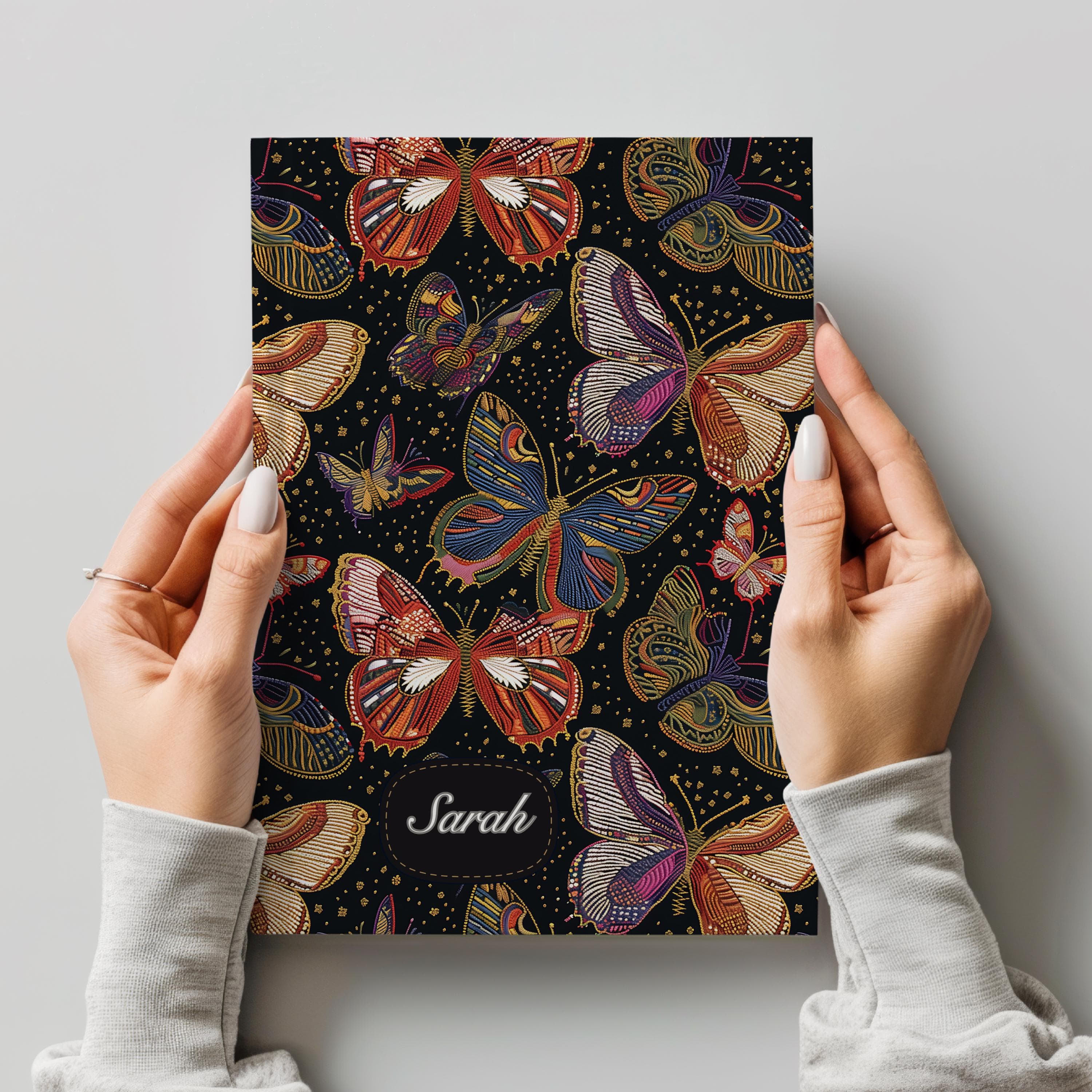 Personalized Vintage Butterfly Print Journal-Insect Sketchbook-Entomology Cottagecore Notebook-Bug Science Theme Planners-Writing Gift Ideas - image 2