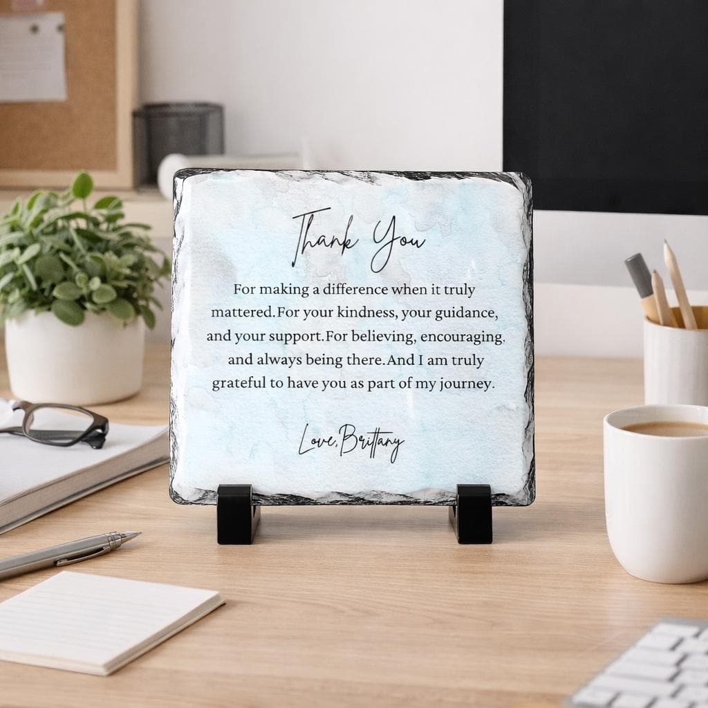 Personalized Thank You Stone Plaque With Stand For-Mentor-Teacher-Friend-Women-Boss-Coworker Leaving-Adviser-Coach-GratitudeKeepsake-Support - image 5