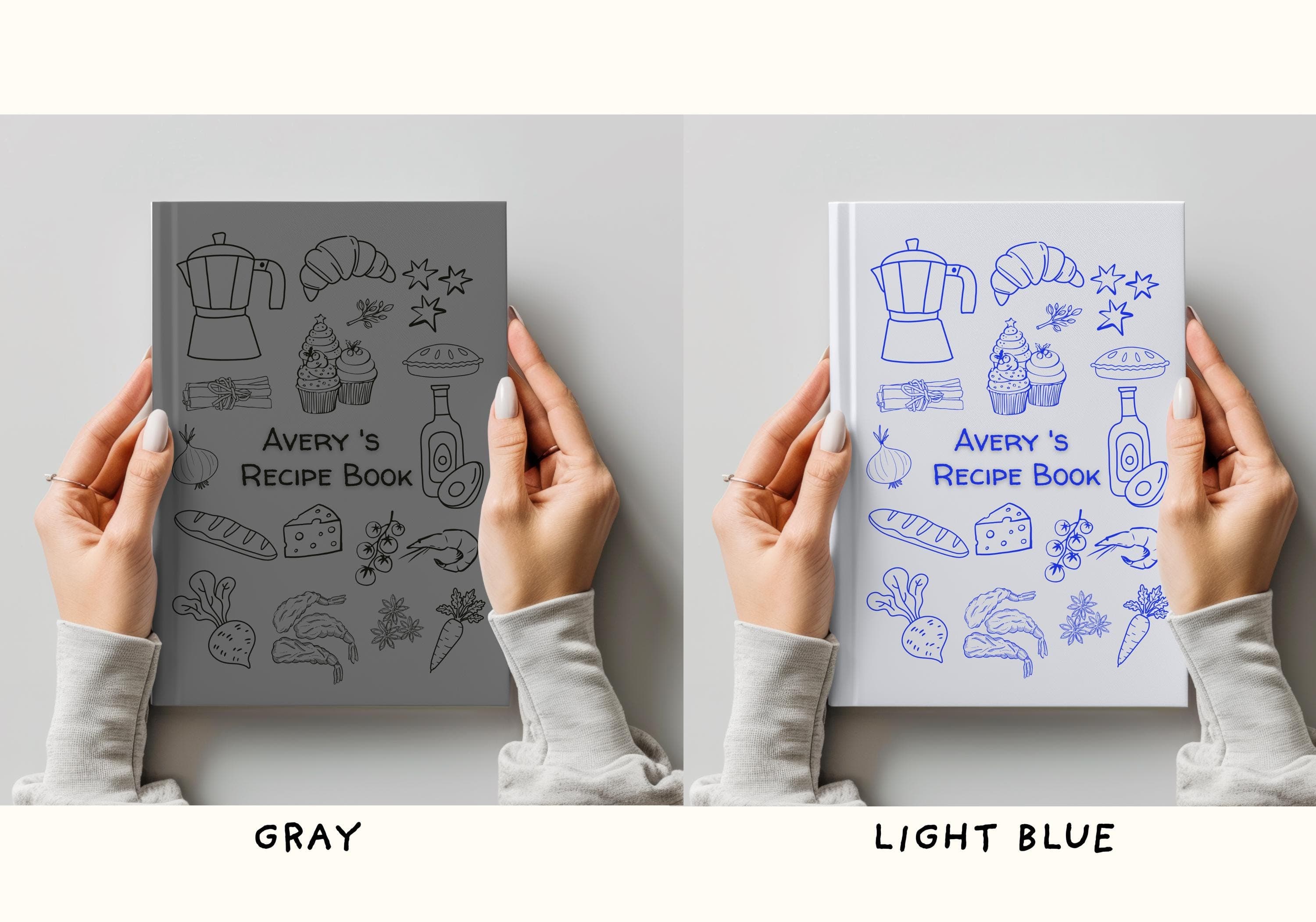 Personalized Recipe Book Blank Journal-Gift for Foodies-Customized Cook Book-Recipe Planner-Cooking Gift For Him Her- Personalised Navy Book - image 5