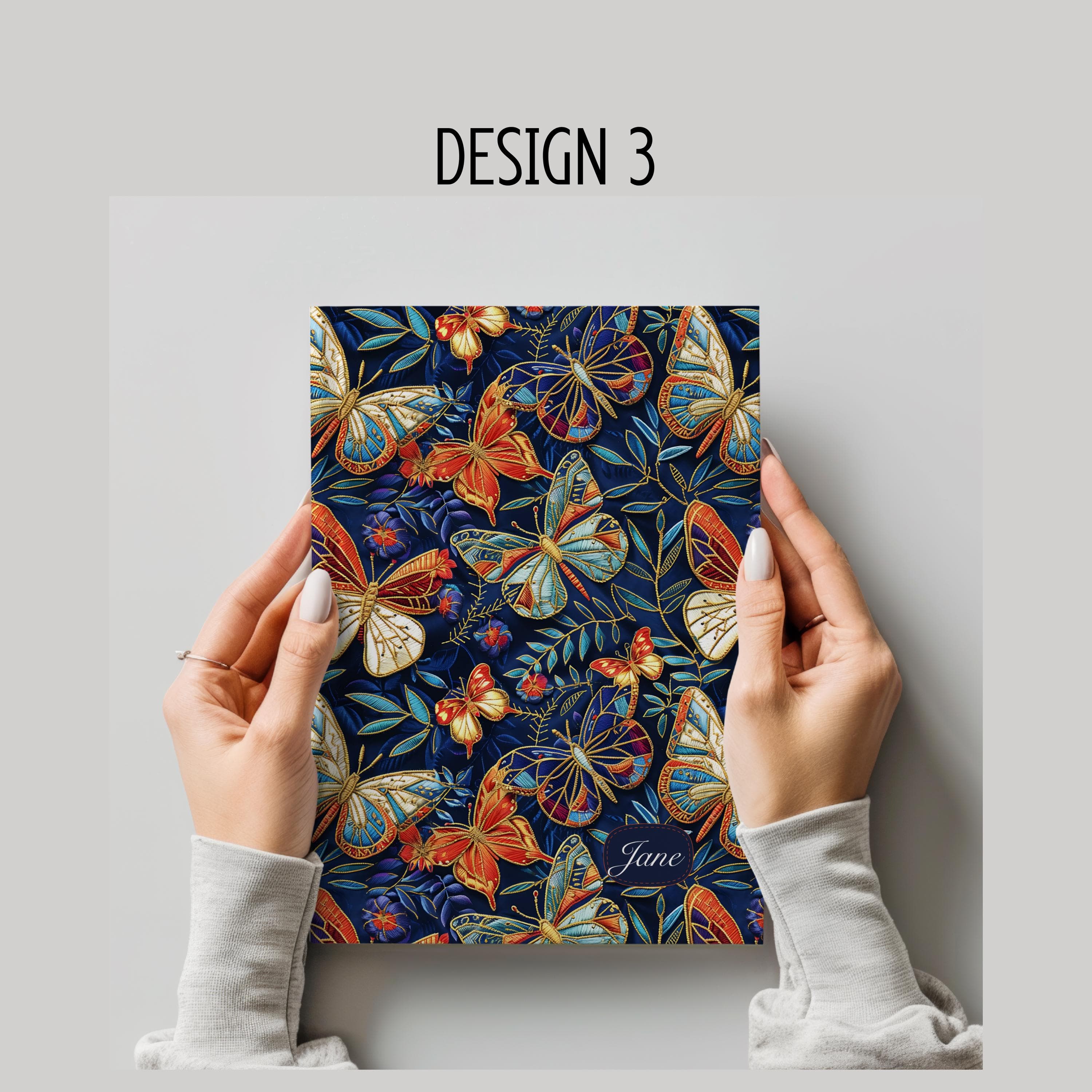 Personalized Butterfly Print Journal-Inspirational Sketchbook-Custom Butterfly and Flower Diary Notebook-Vintage Book Planners - image 4