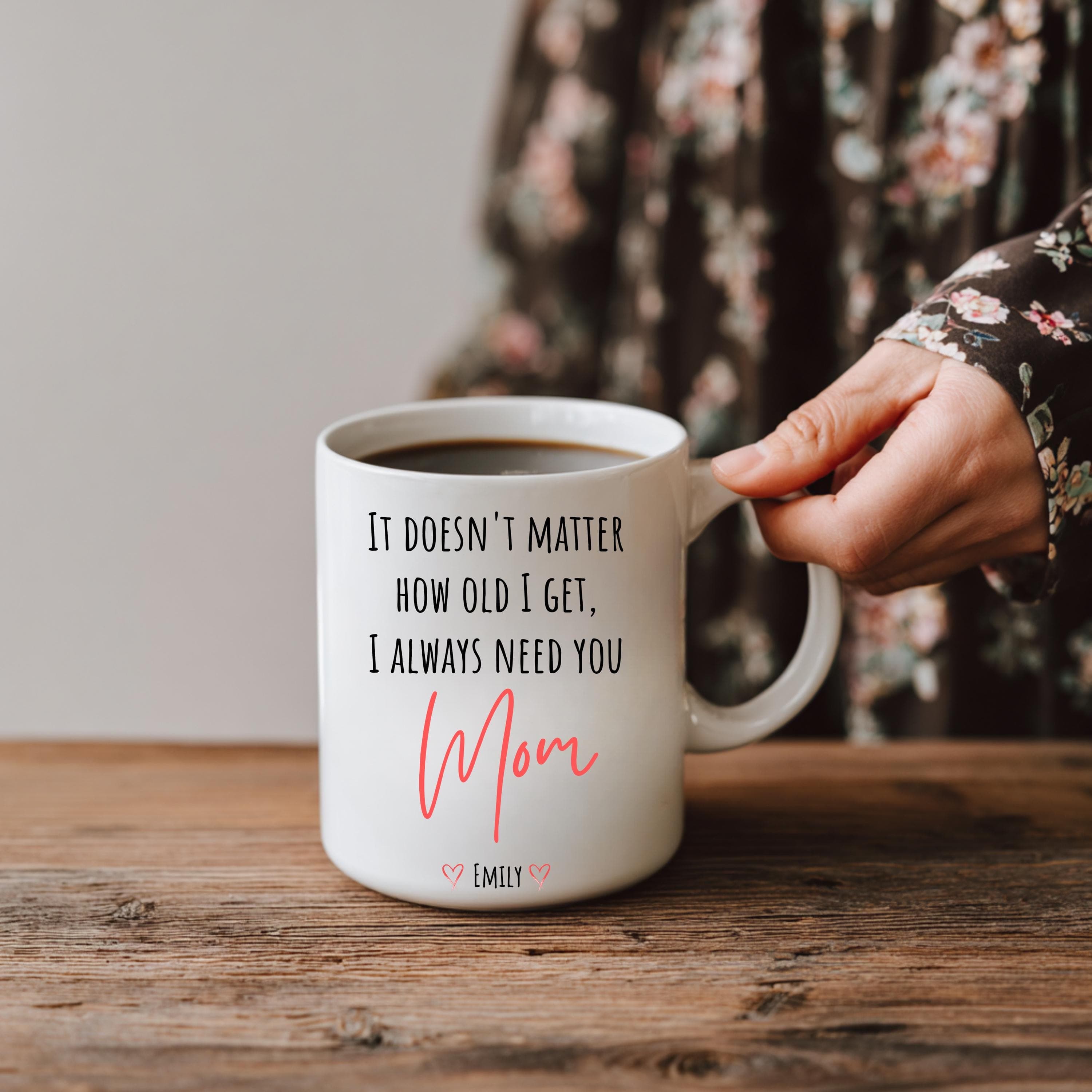 I Need You Mom Ceramic Mug,I love you Mom Tea Cup,Sentimental Gift Mom,Gifts For Mom From Daughter Son,Personalized Gift For Mother in law - image 4