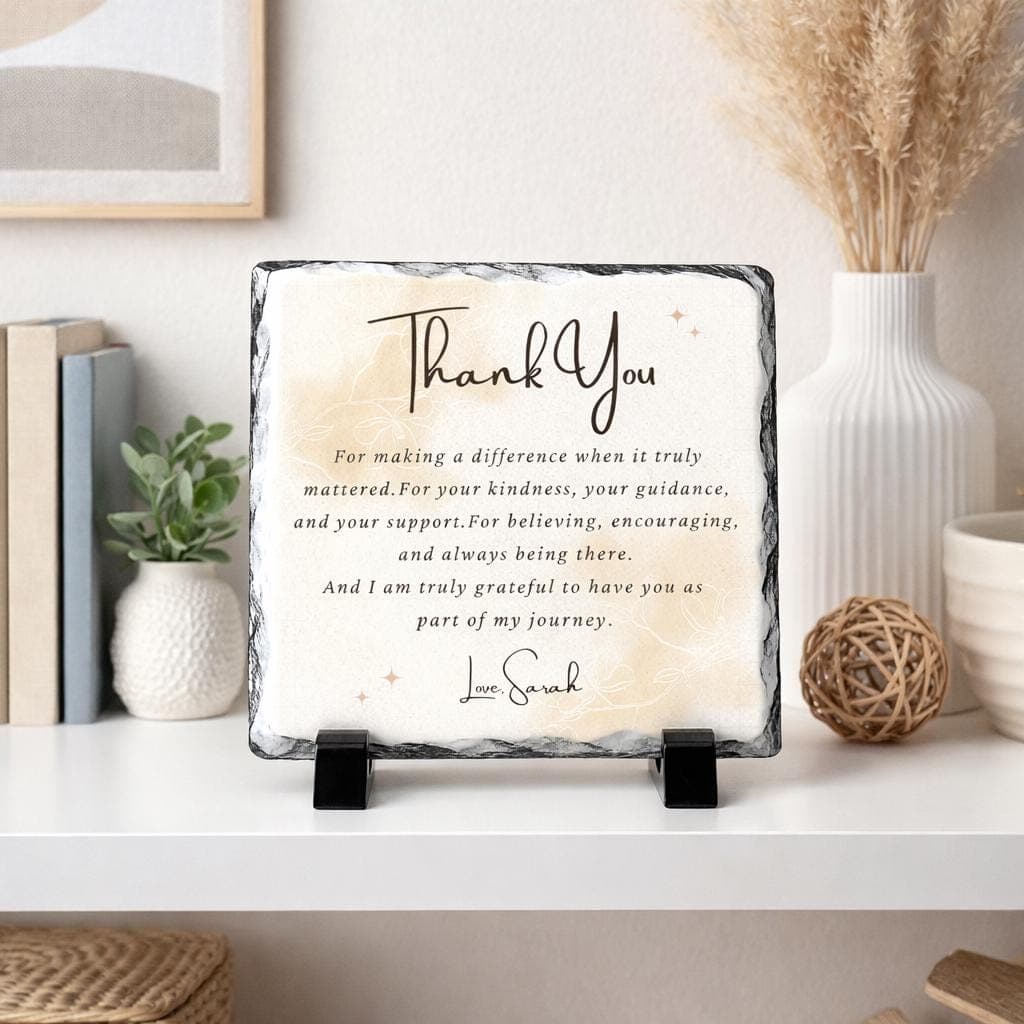 Custom Thank You Stone Plaque With Stand For-Mentor-Teacher-Friend-Social Worker-Women-Boss-Coworker-Adviser-Coach-Gratitude Memory Keepsake - image 3