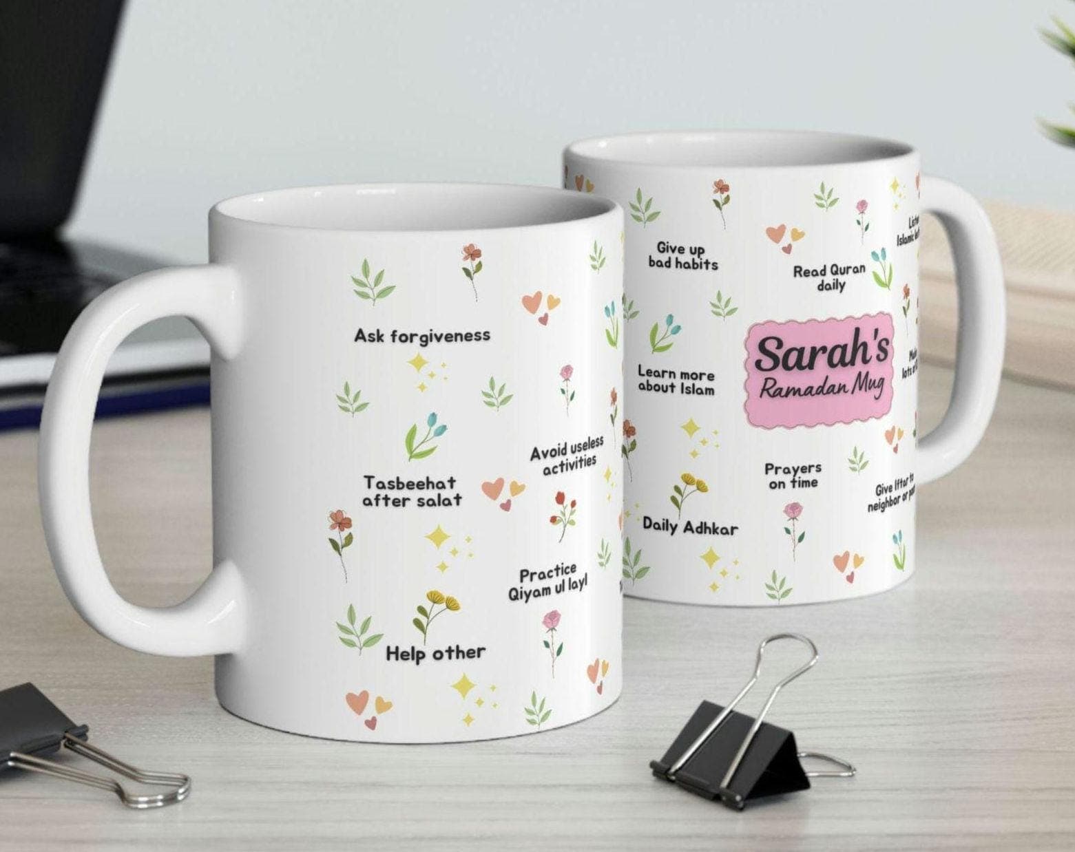 Personalized Ramadan Mug: Islamic Coffee Cup, Ramadan Mubarak Gift,Muslim Tea Cup,Custom Name Gifts for Muslim Women ,Eid Mubarak Gifts - image 3