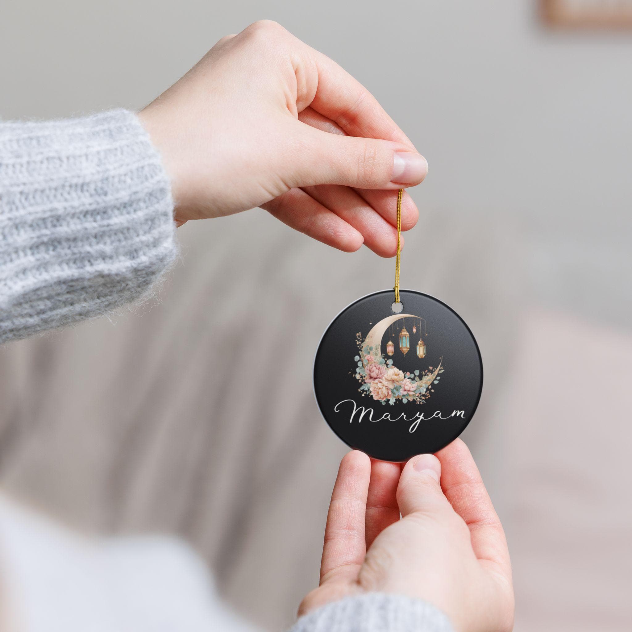 Ceramic Ramadan Ornament-Ramadan Home Decor-Ramadan Hanging Decoration-Minaret Crescent  Moon-Decorative Garland Islam-Ramadan Banner