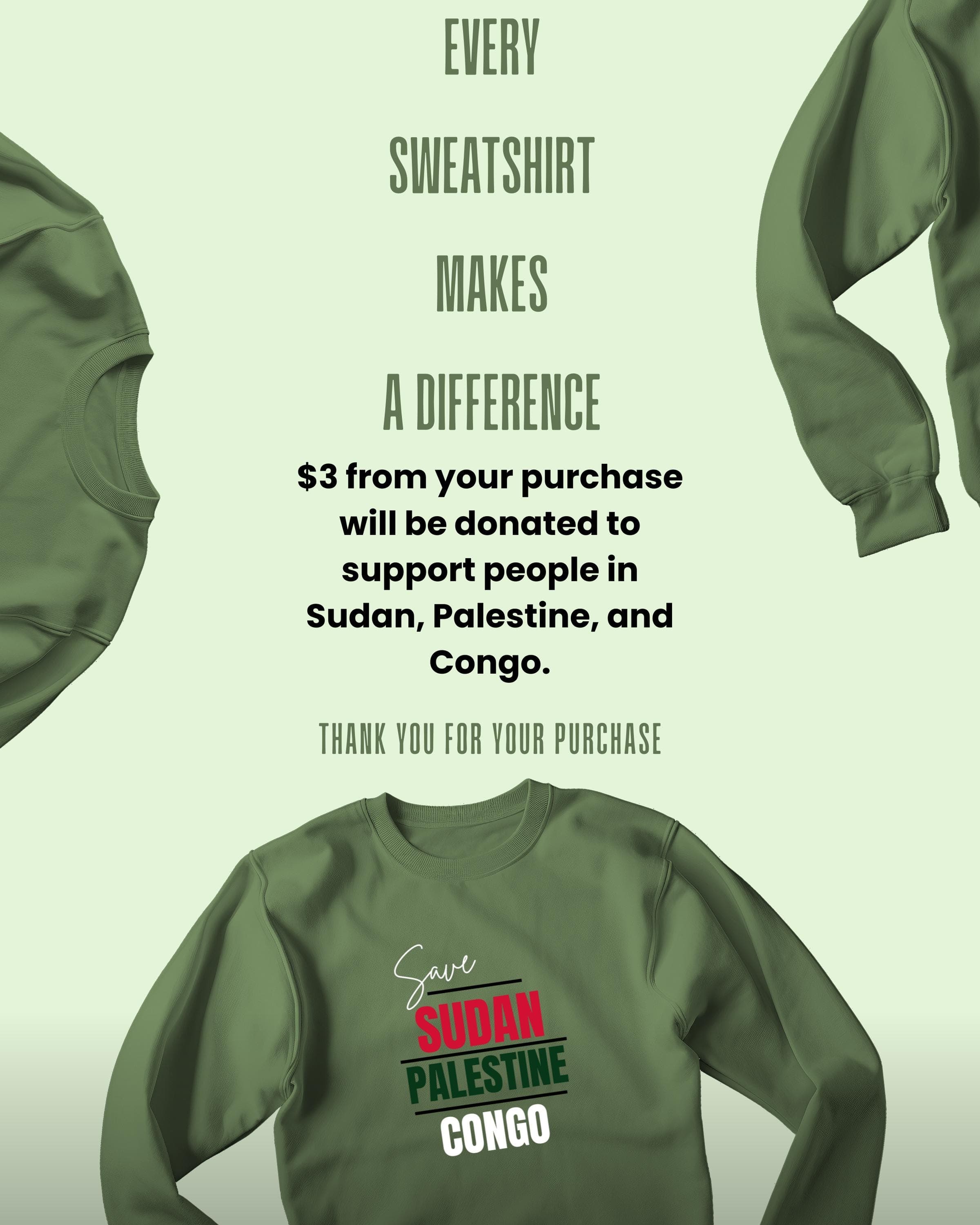 Save Sudan Palestine Congo Unisex Sweatshirt -Support Humanity Stop Genocide Sweater-Activist Justice -Solidarity-Human Rights-End Apartheid - image 3