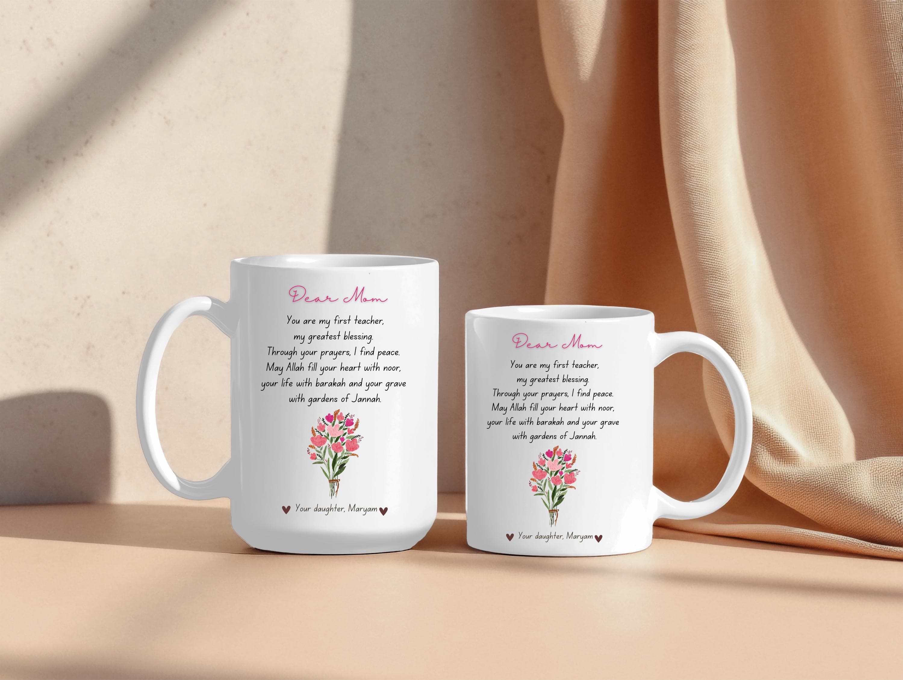 Muslim Mom Mug-Ceramic Coffee Cups 11oz 15oz-Ummi-Muslim Mom Gift-Ramadan Eid Gifts For Islamic Mama from Daughter-Son-Family-Hijabi Mother - image 5