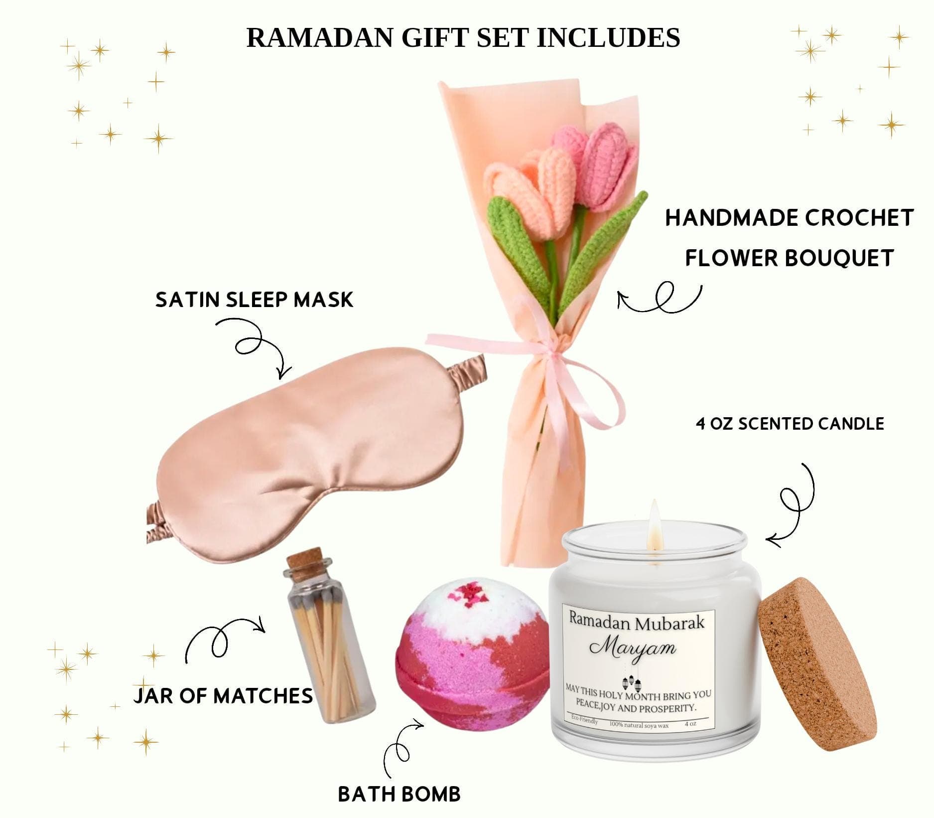 Personalized Ramadan Gift Set For Women-Custom Ramadan Gift Basket For Friends-Mom-Teacher-Hijabi Girls-Islamic Gifts For Family-Eid Mubarak - image 3