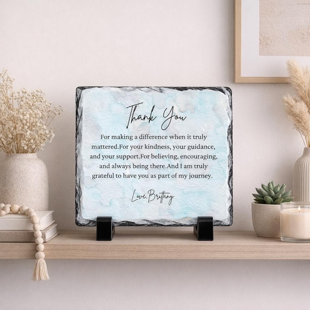 Personalized Thank You Stone Plaque With Stand For-Mentor-Teacher-Friend-Women-Boss-Coworker Leaving-Adviser-Coach-GratitudeKeepsake-Support - image 3