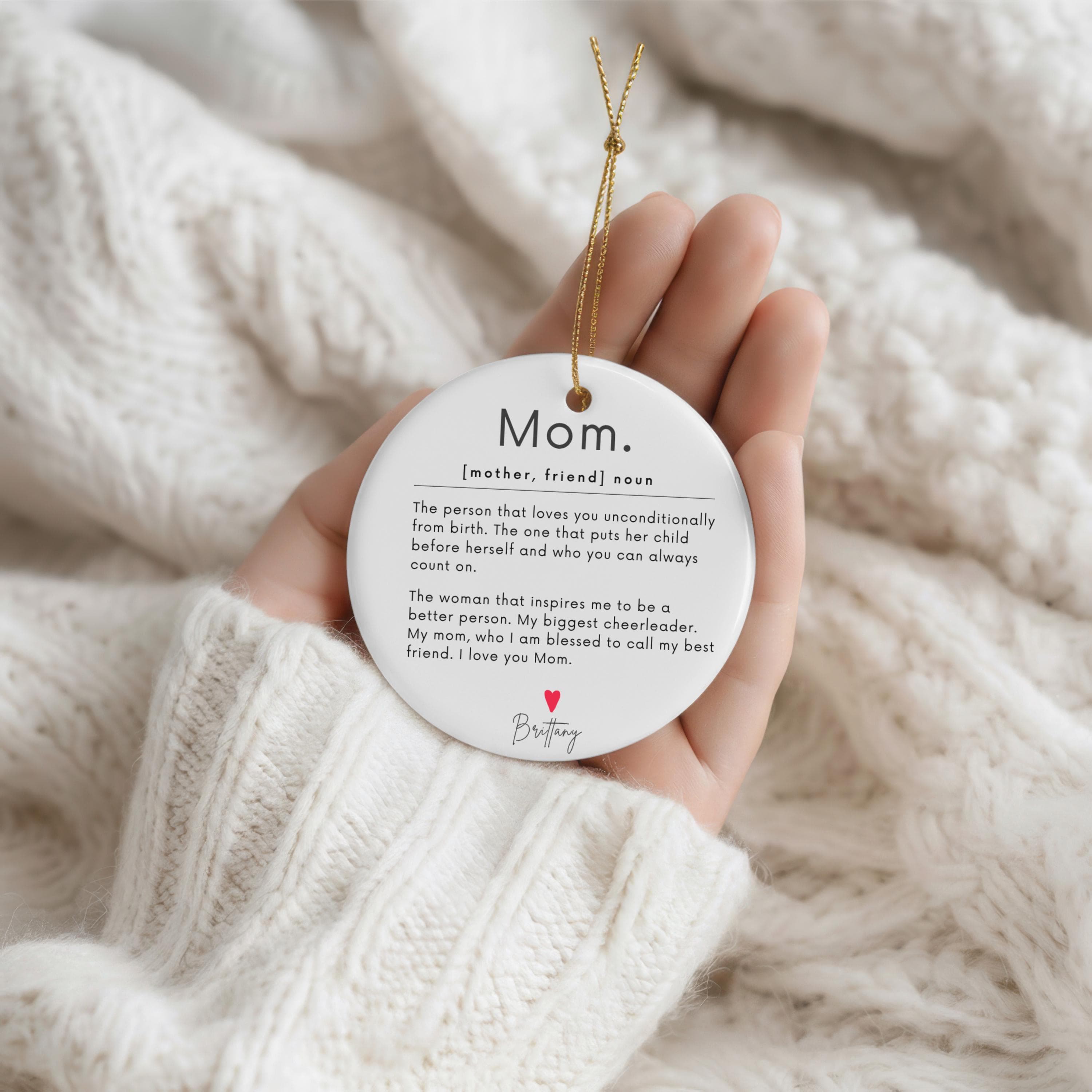 Personalized Mom Definition Ornament-Mama Keepsake-Custom Name Present-Mothers Quote Gift-Love To Moms From Daughter Son-Children Toddler - image 3