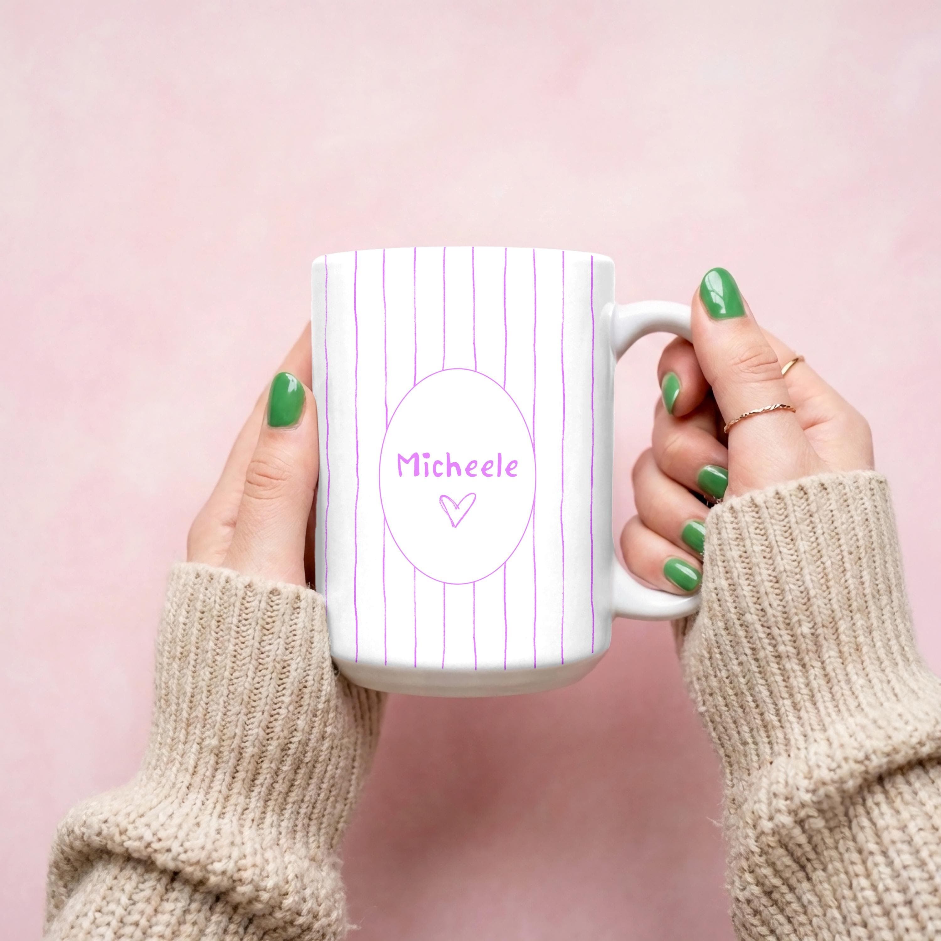 Custom Name Striped Coffee Mug 11oz 15oz -Personalized Name Tea Cup-Monogrammed Cups for Coffee- Gift For Women- Girl-Friend-Custom Text Mug - image 3