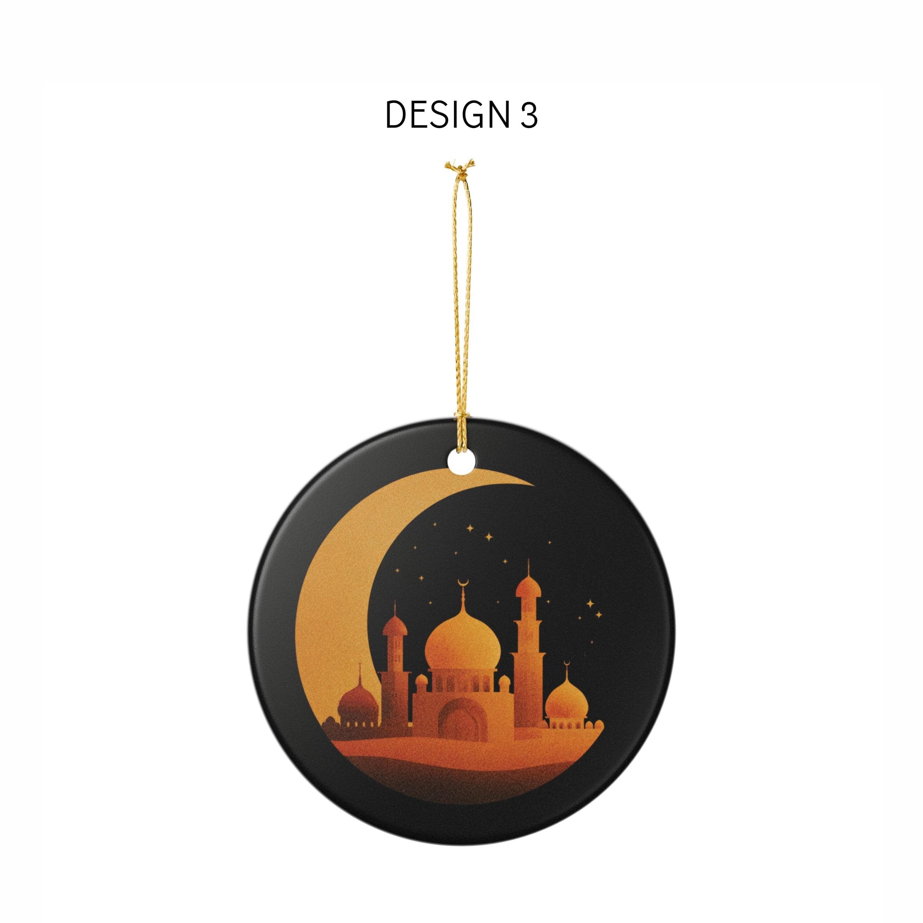 Ramadan Ornament Ceramic Ornament -Double-Sided Print-Ramadan Decoration-Eid Mubarak-Ramadan Kareem-Muslim Home Decor-Mosque-Crescent Moon - image 5