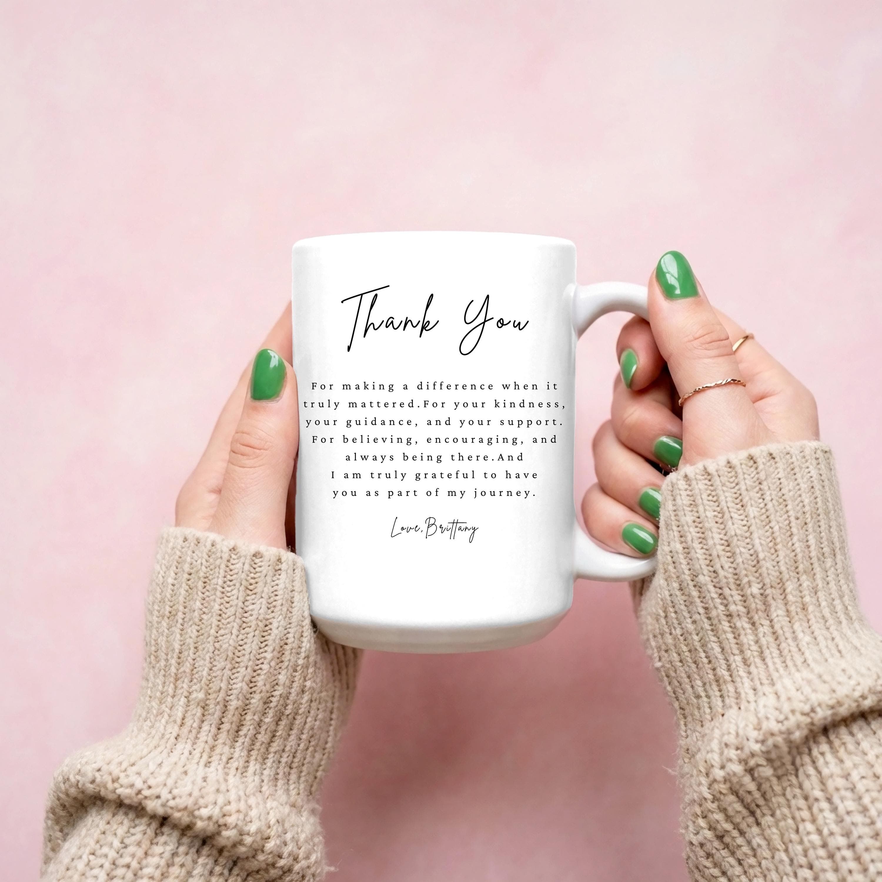 Personalized Thank You Mug for Mentor-Teacher-Friend-Nurse-Boss -Coach-Gratitude Gift-Coworker Appreciation-Social Worker Gifts - image 4