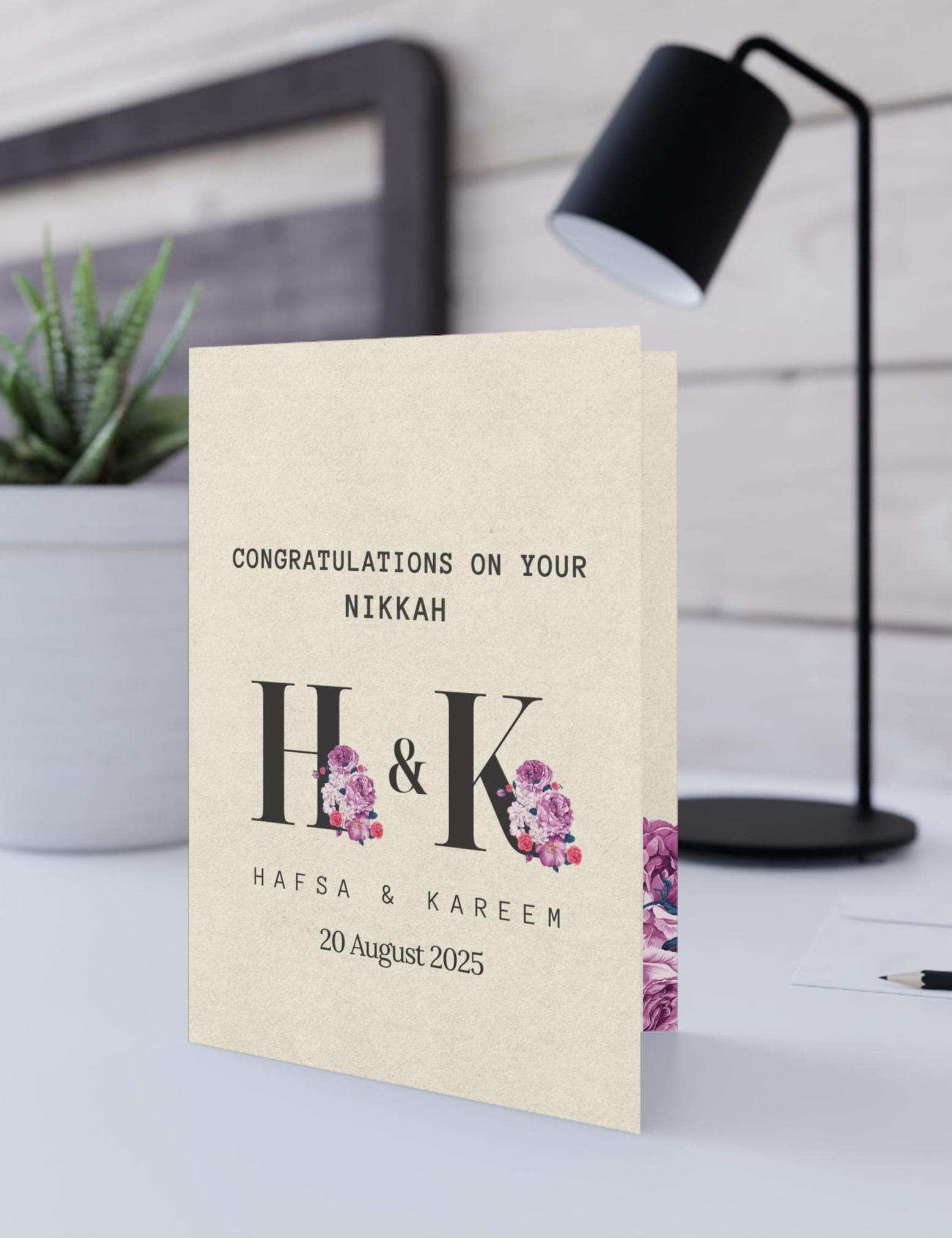 Personalised Nikkah Card Wedding Card Islamic Style Wedding Congratulations Card Nikkah Mubarak Card Pack Congratulations On Your Shaadi - image 3