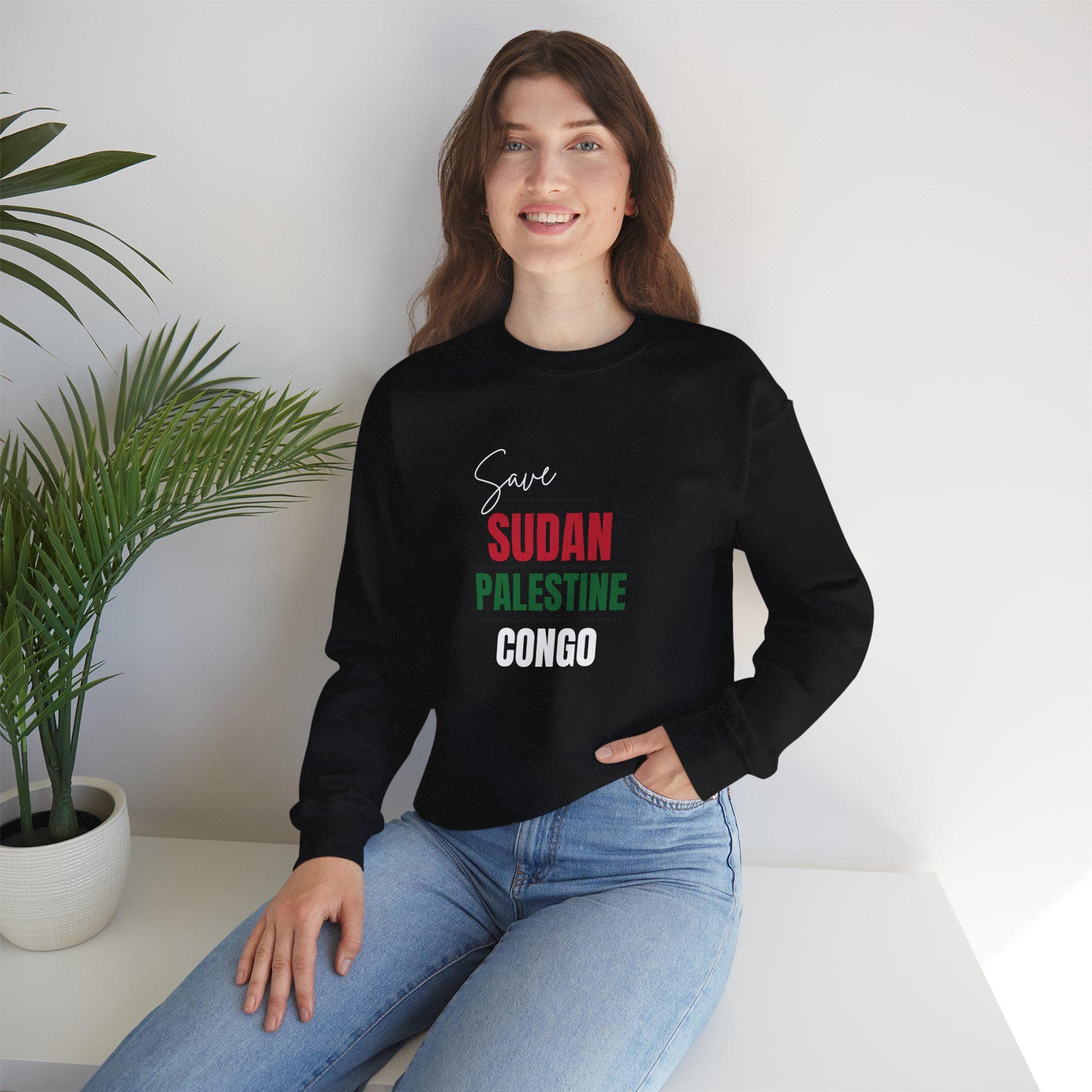 Save Sudan Palestine Congo Unisex Sweatshirt -Support Humanity Stop Genocide Sweater-Activist Justice -Solidarity-Human Rights-End Apartheid - image 4