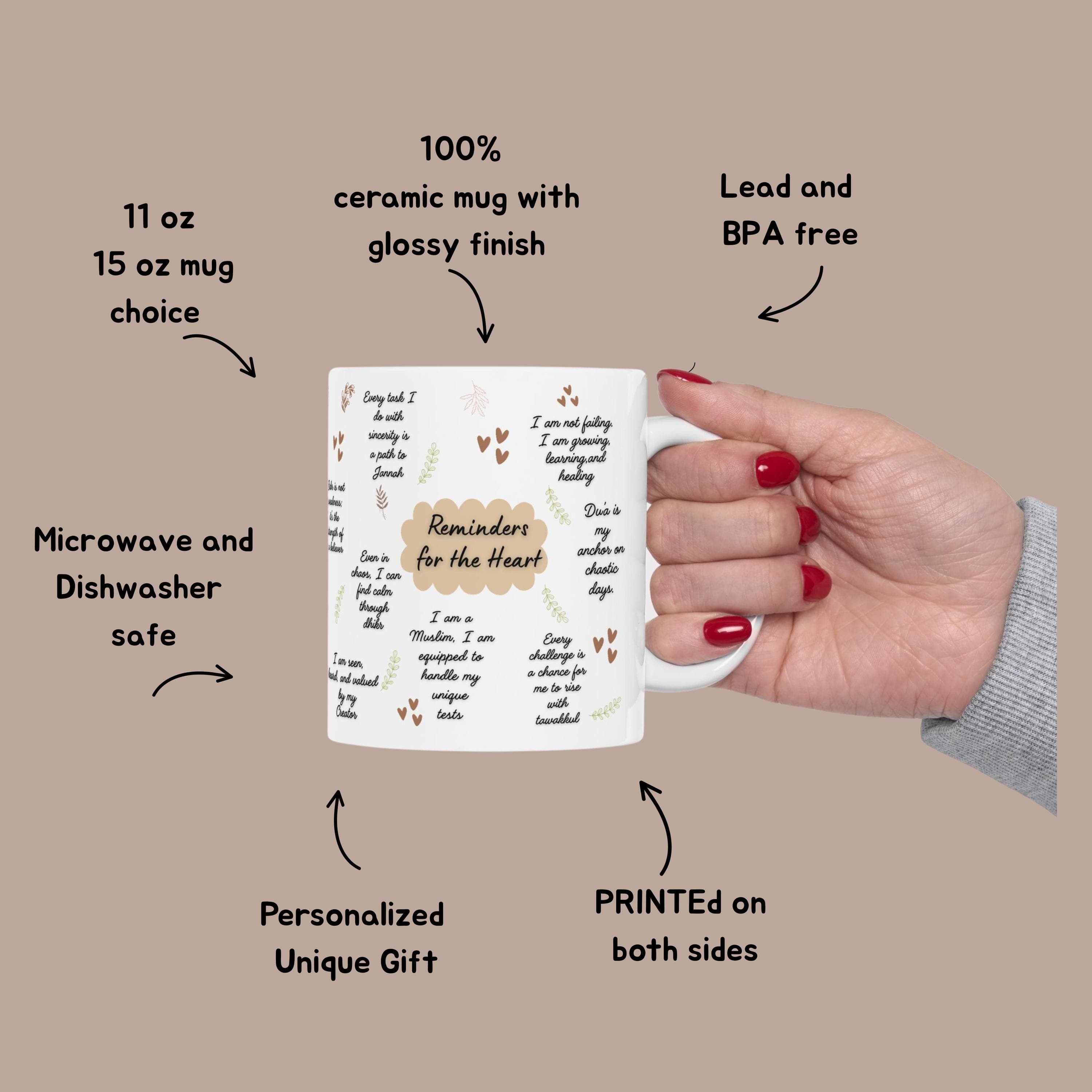 Islamic Reminder Quote Mug -Ceramic Coffee Cup 11oz or 15oz -Ramadan Eid Gift-Inspirational Reminders for Muslim-Muslim Girl Women Present - image 4