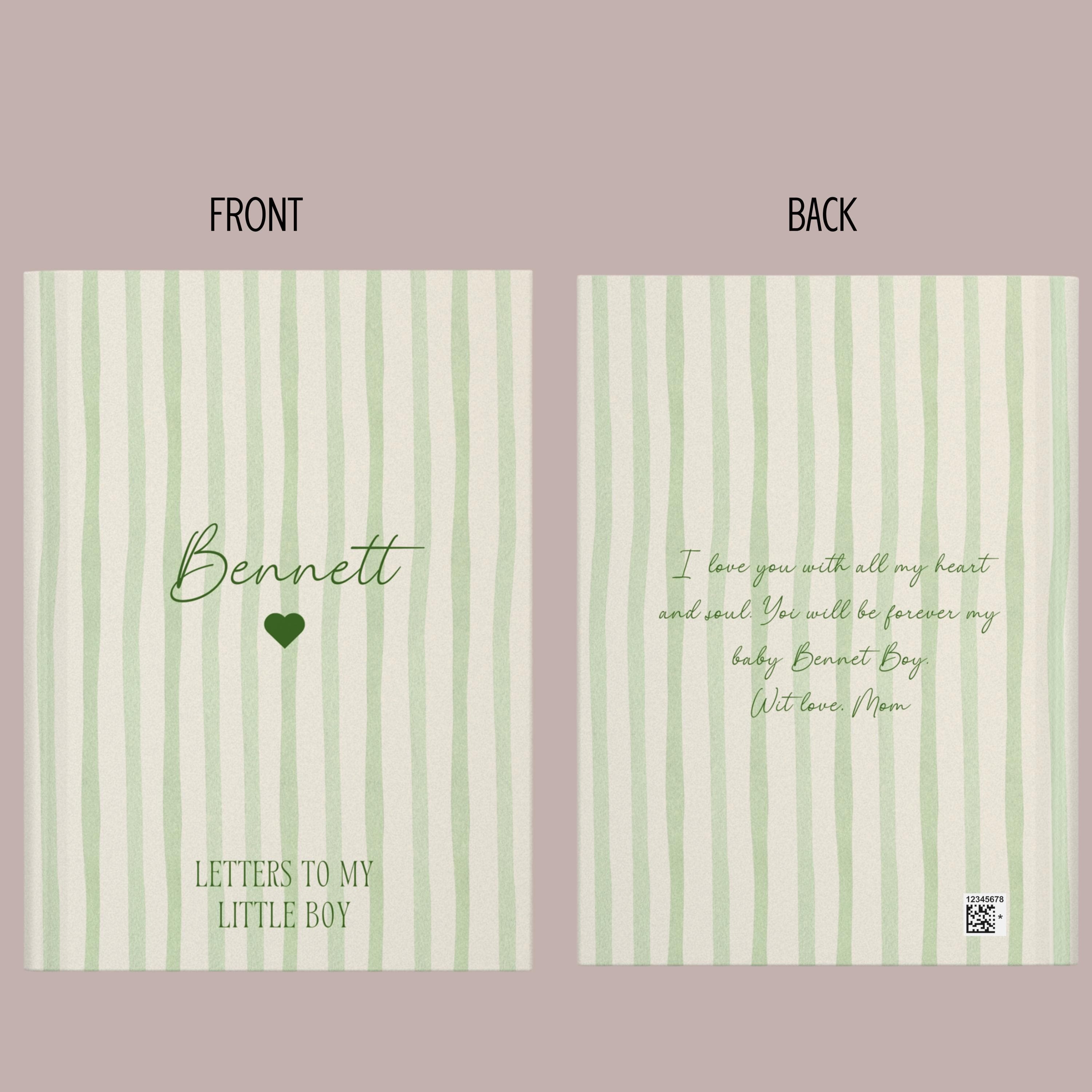 Letters To My Son Journal - Keepsake Gift For Mom-New Mom Present- Mother Son Notebook-Striped Mama Diary- Keepsake Gift for Mom - image 3