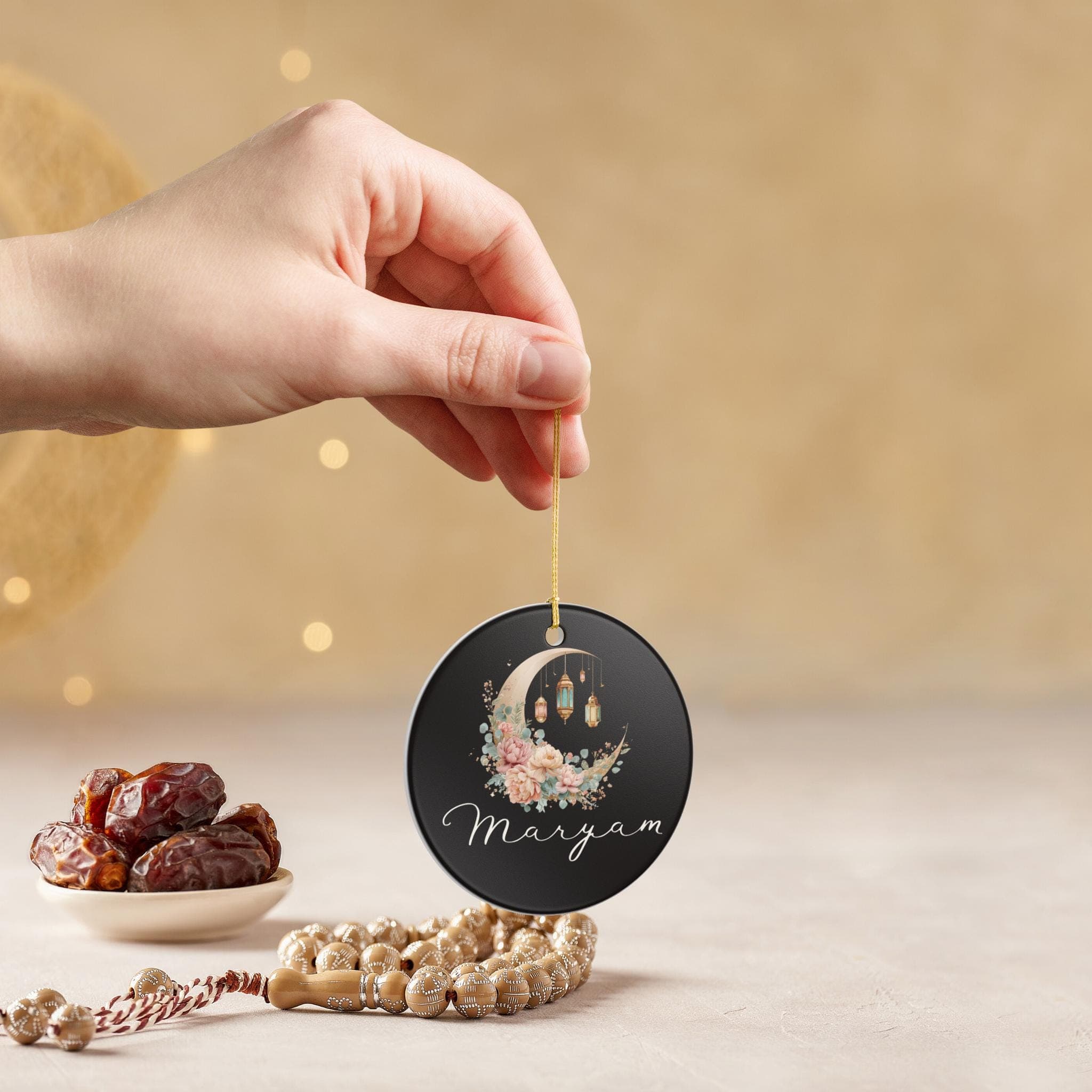Ceramic Ramadan Ornament-Ramadan Home Decor-Ramadan Hanging Decoration-Minaret Crescent  Moon-Decorative Garland Islam-Ramadan Banner - image 3
