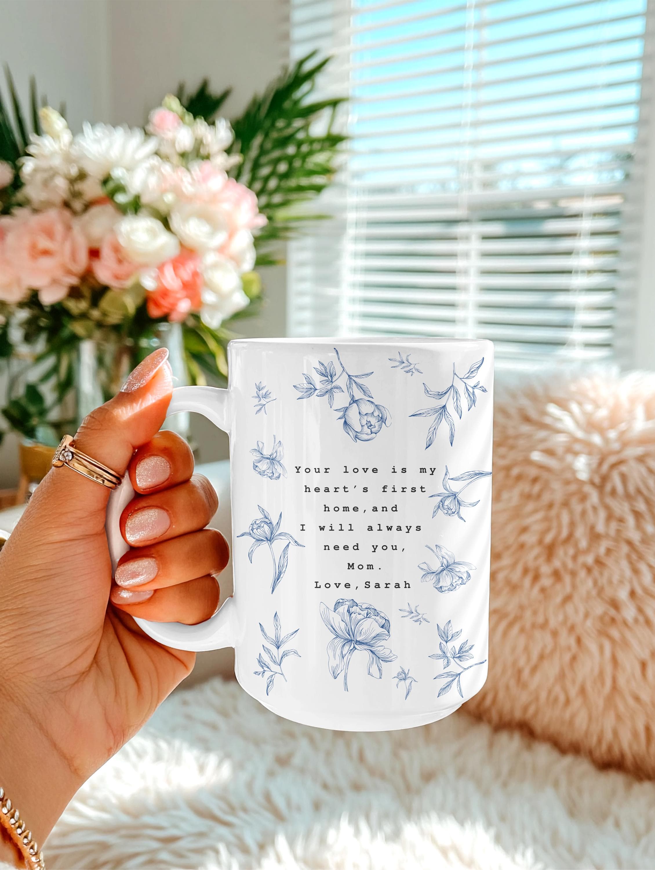 Mom Short Message Ceramic Mug-Small Gifts for Mom From Daughter & Son-Personalized Mother Child Gift Ideas- Personalized Writing On Mug - image 4