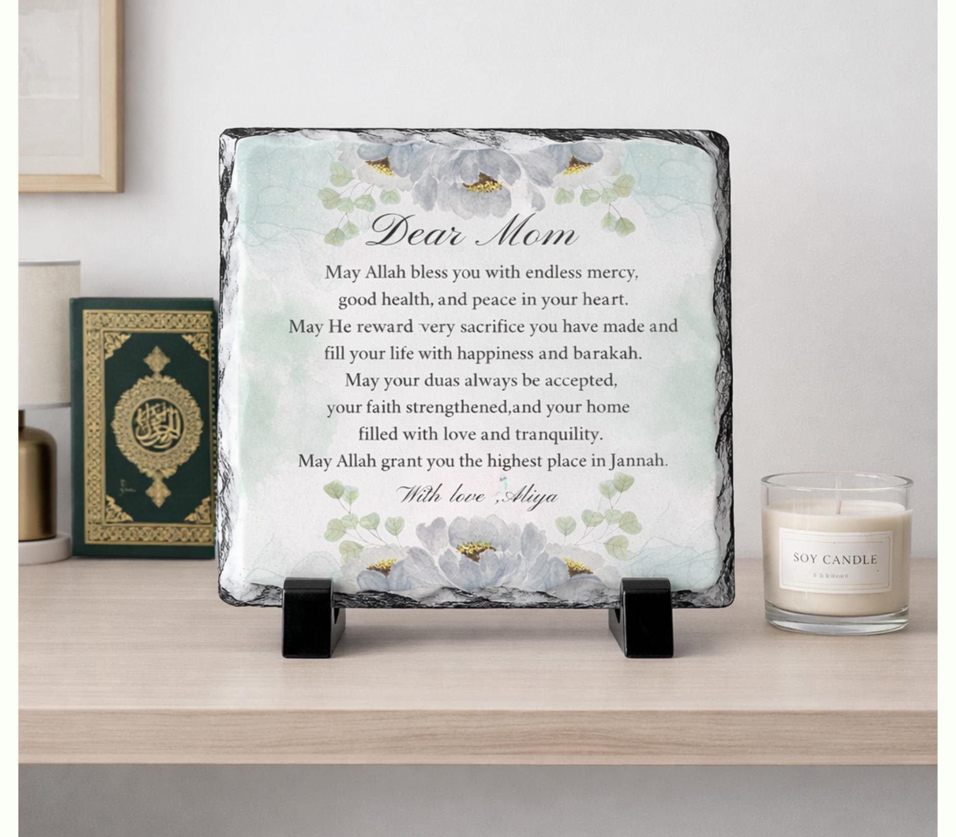 Islamic Mum Slate Plaque-Personalized Muslim Mothers Gift-Ramadan Eid Gifts For Mama-Parents-Daughter-Son-Children-Islamic Mom Gifts - image 4