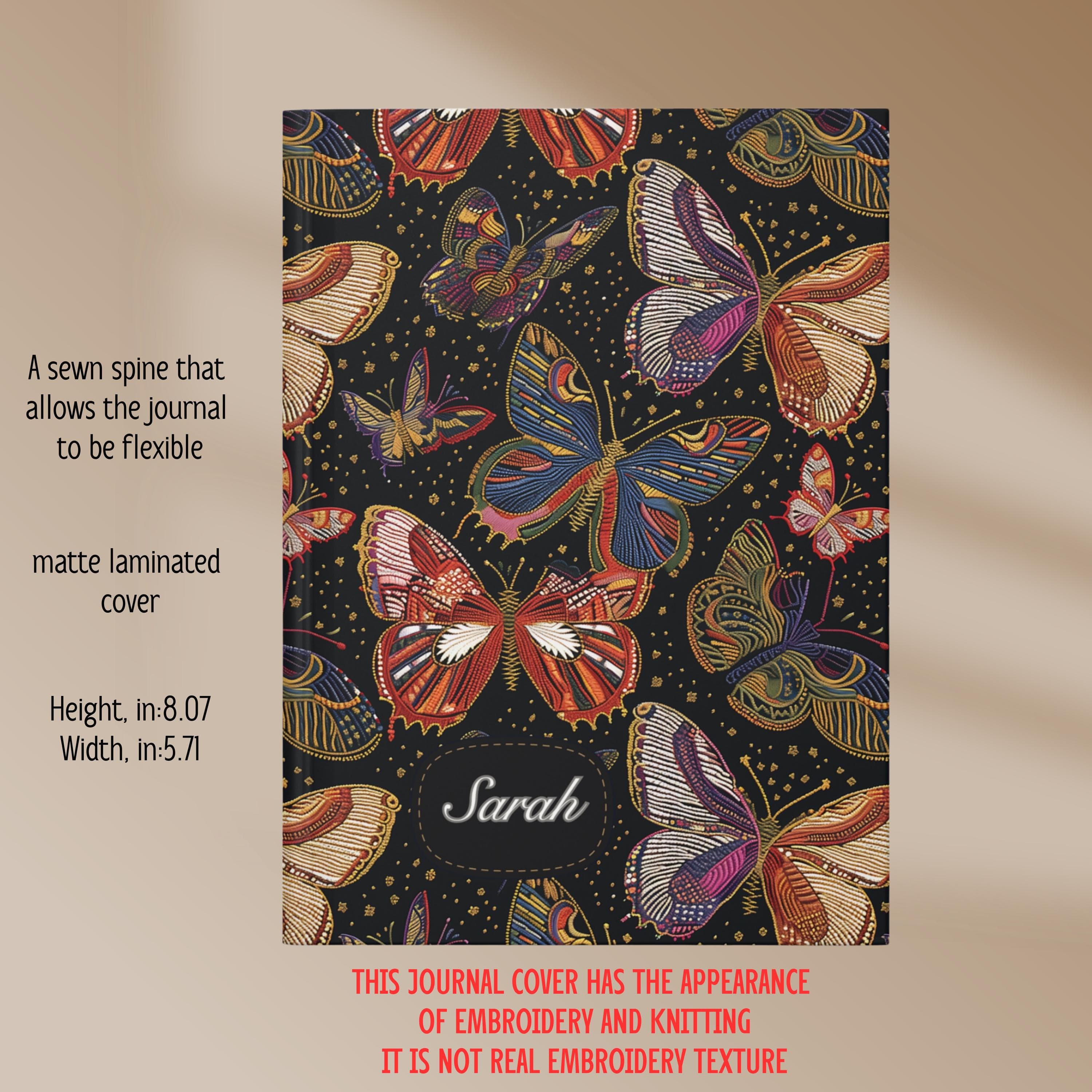 Personalized Vintage Butterfly Print Journal-Insect Sketchbook-Entomology Cottagecore Notebook-Bug Science Theme Planners-Writing Gift Ideas - image 3