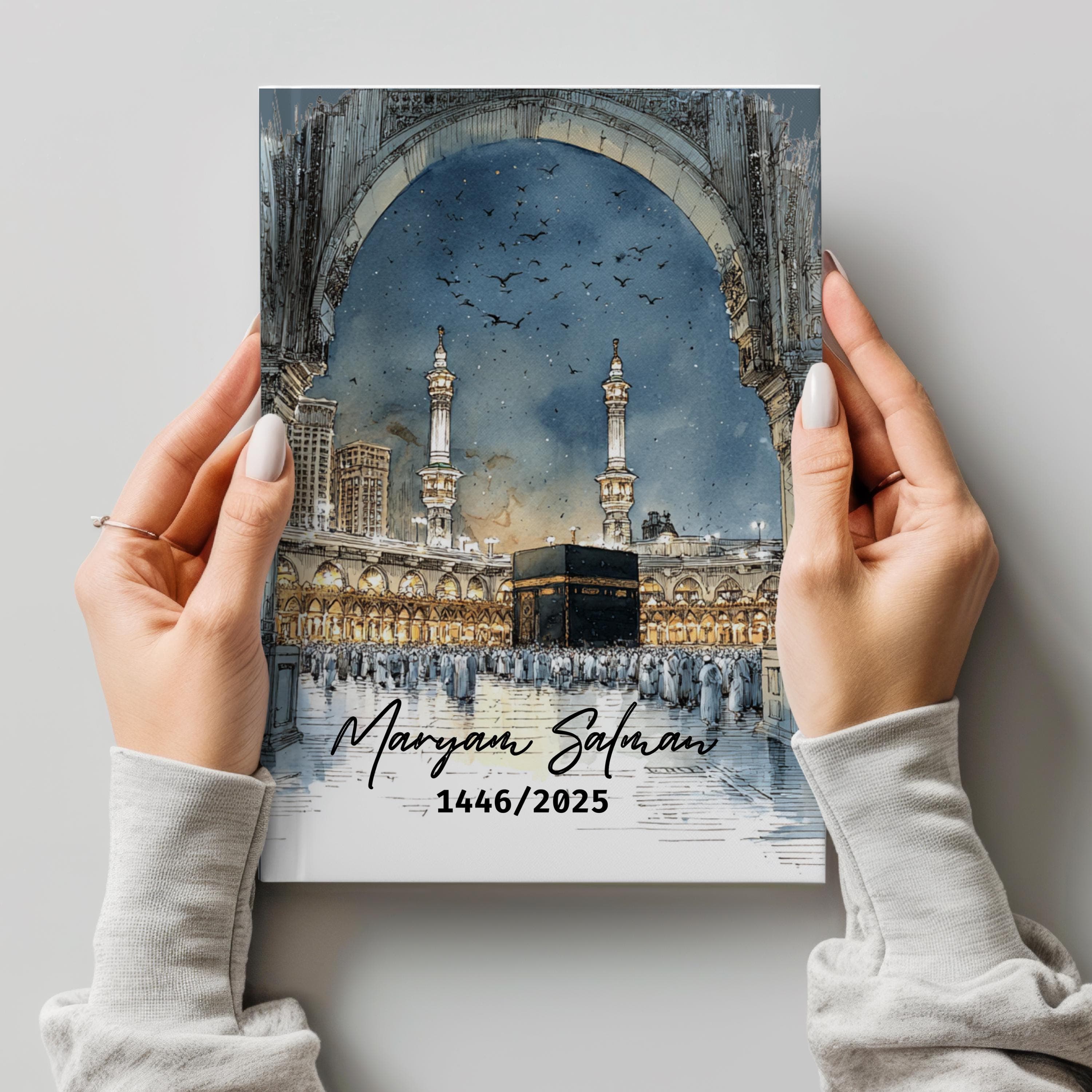 Personalized Umrah&Hajj Journal-Custom Name Umrah Gift-Umrah Mubarak Gift-Hajj Mubarak Gift-Dua Journal-Muslim Prayer Planner-Umrah Notebook