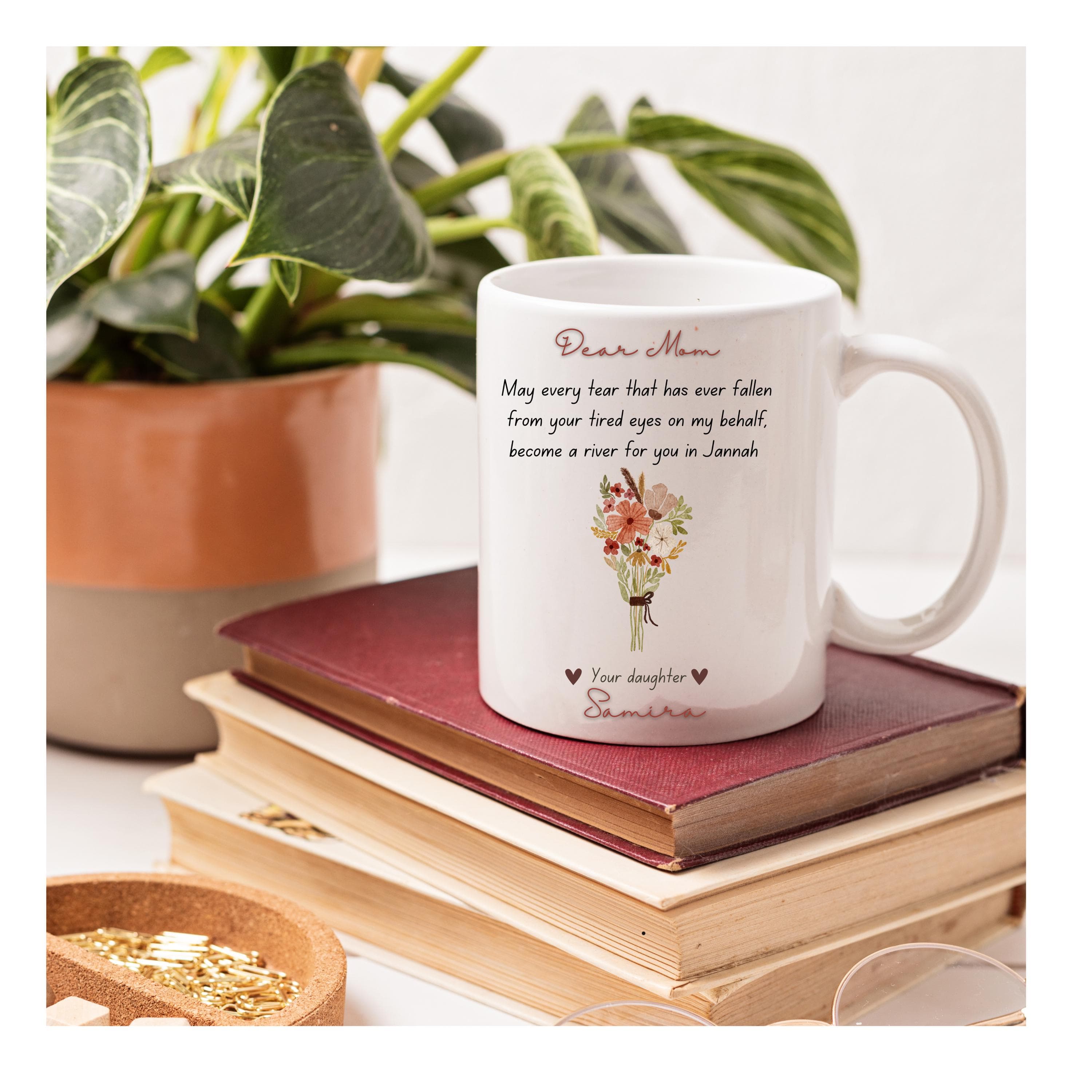 Muslim Mom Mug: Floral Arabic Name Gift-Muslim Mom Gift-Ramadan Eid Gifts For Muslim Mom-Islamic Gift idea for Islamic Mothers - image 4