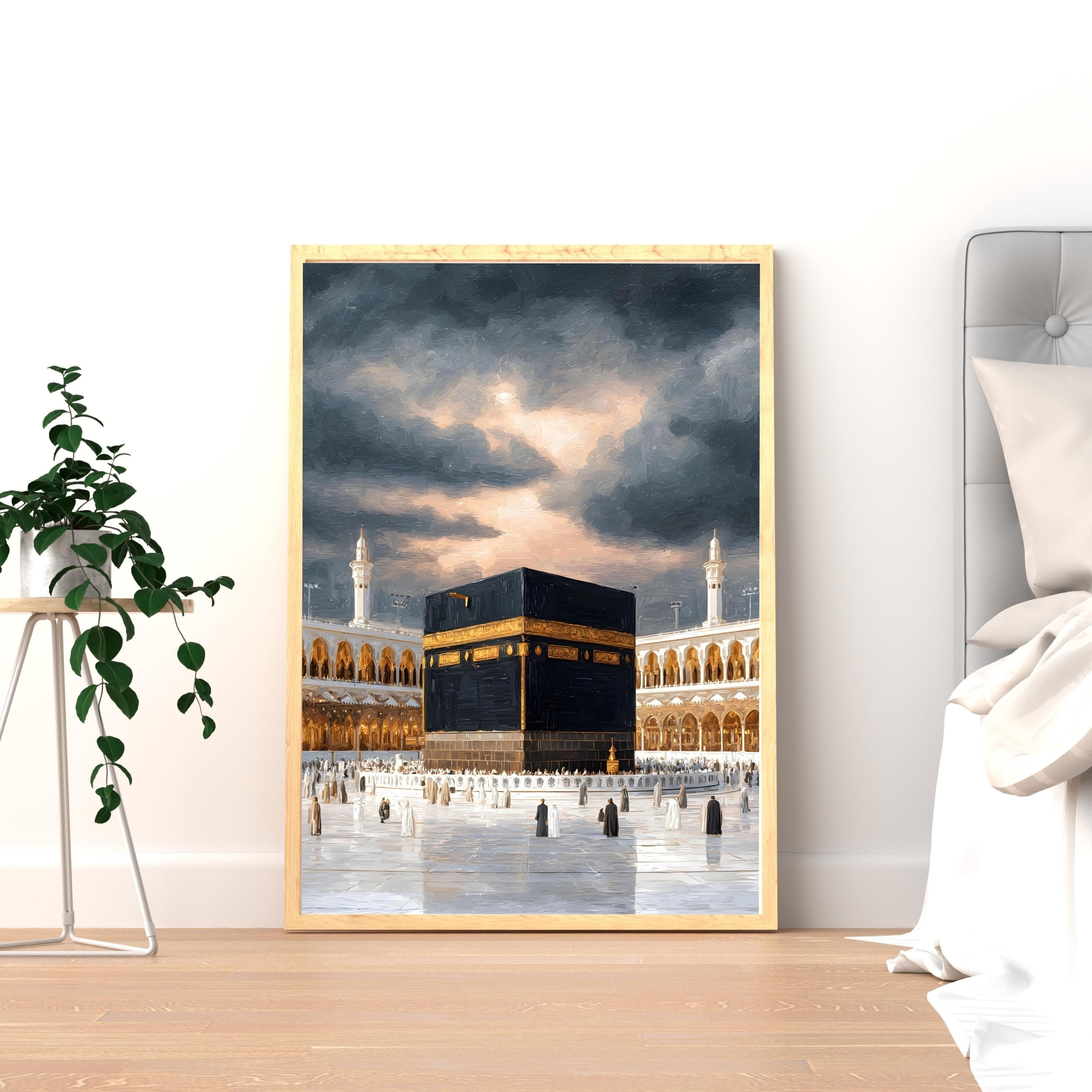 Kaaba Oil Painting Printable, Mecca Wall Art, Islamic Home Decor, Instant Download PDF - image 3