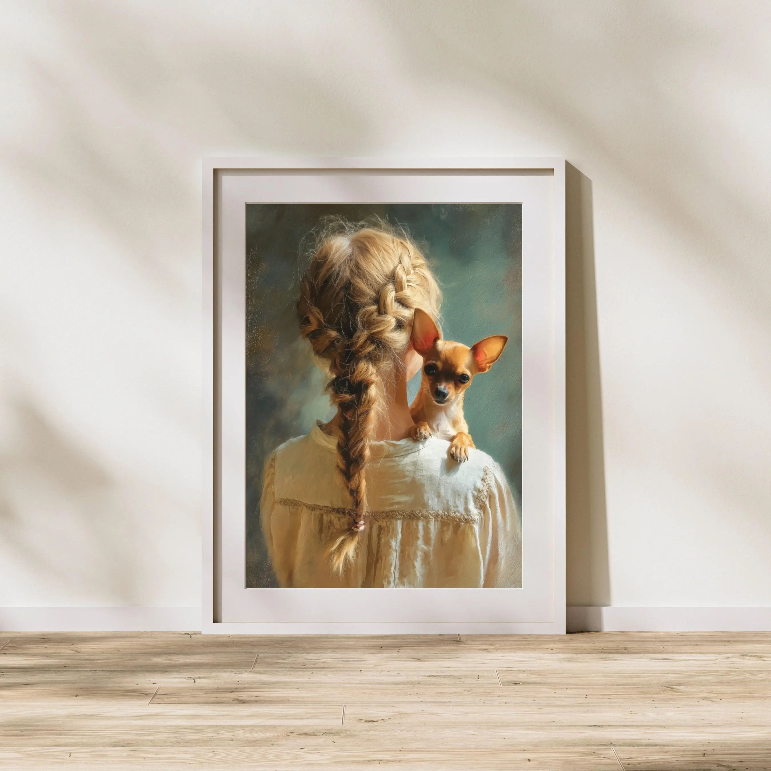 Chihuahua Art Print | Vintage Oil Painting Woman And Dog Wall Art | Digital Download - image 4