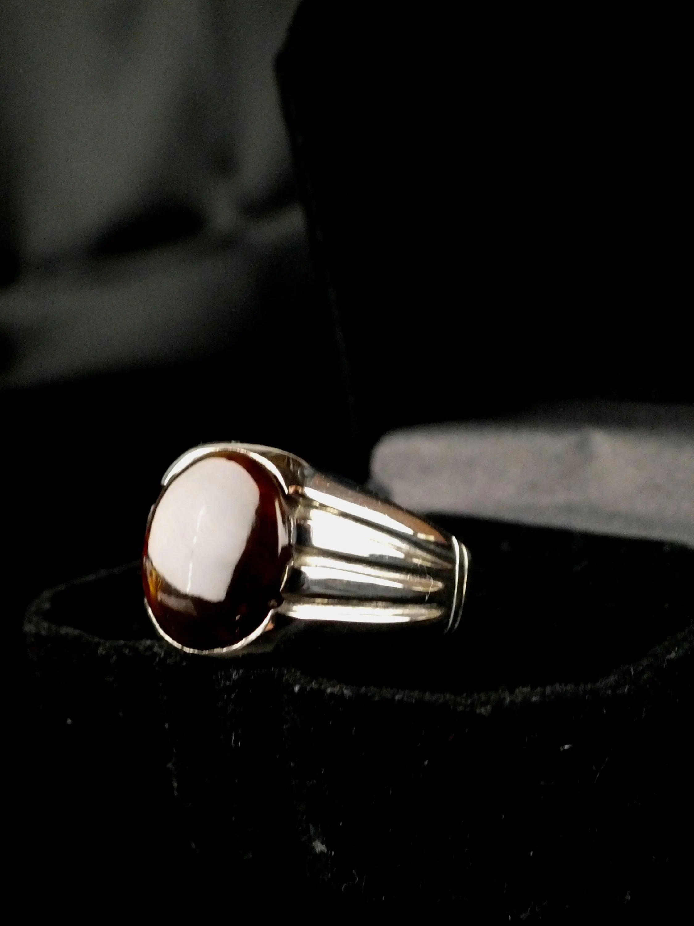 Handmade 970 Silver Mexican Fire Agate Ring, Size 9