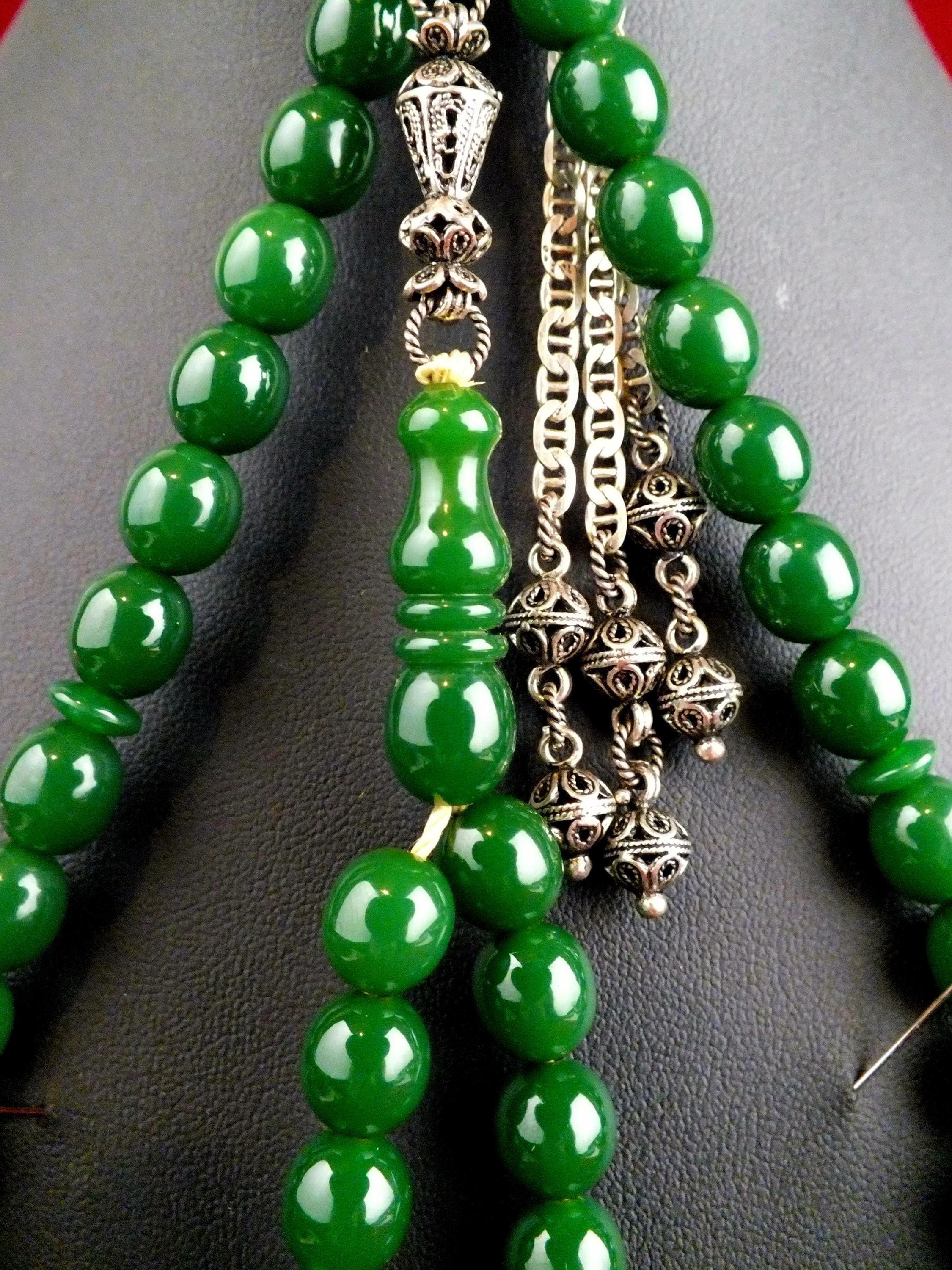 Antique German Bakelite Tasbih Rosary with 925 Silver Tassel