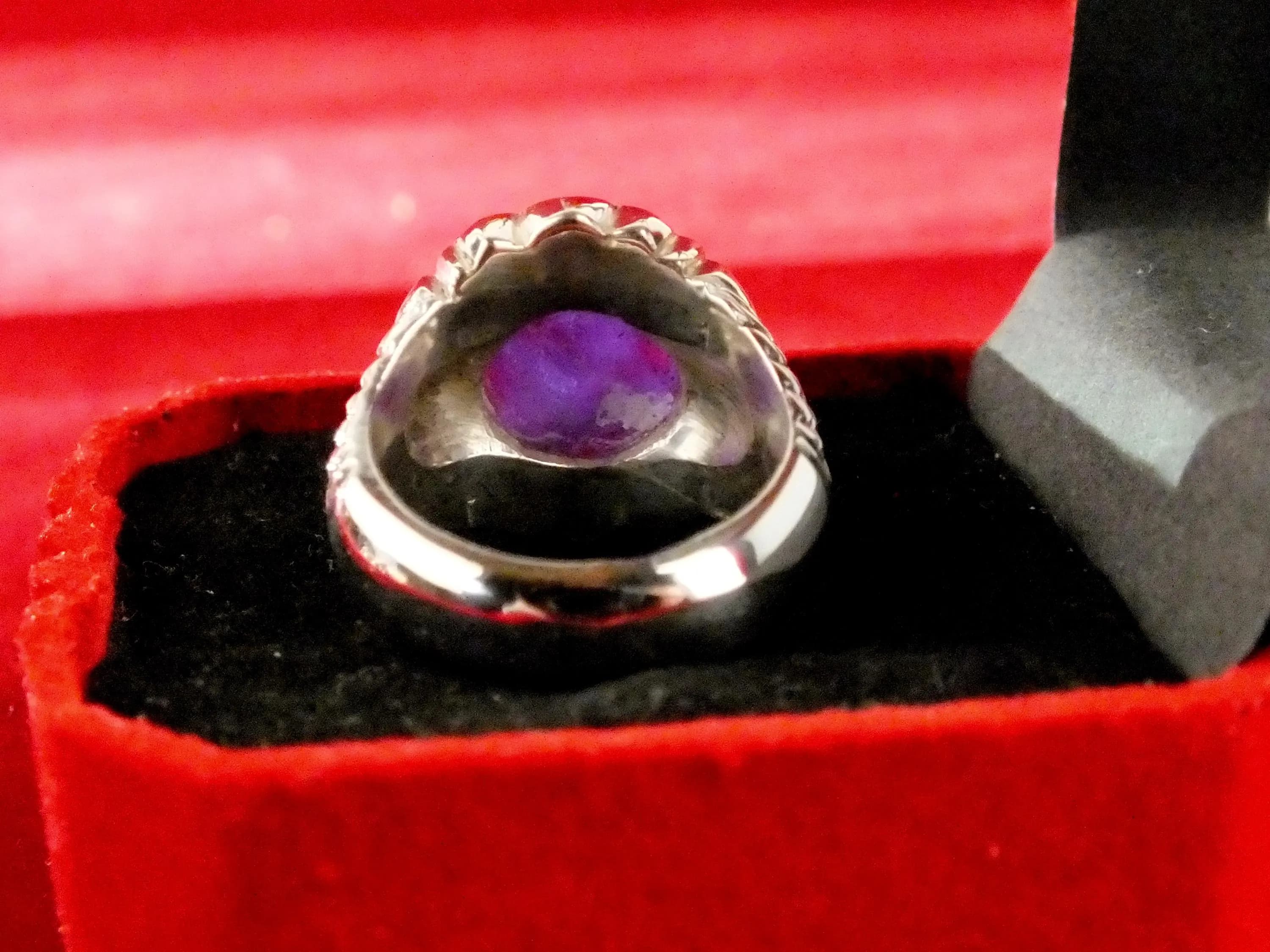 Handmade 990 Sterling Silver Amethyst Ring, Size 9 - image 4