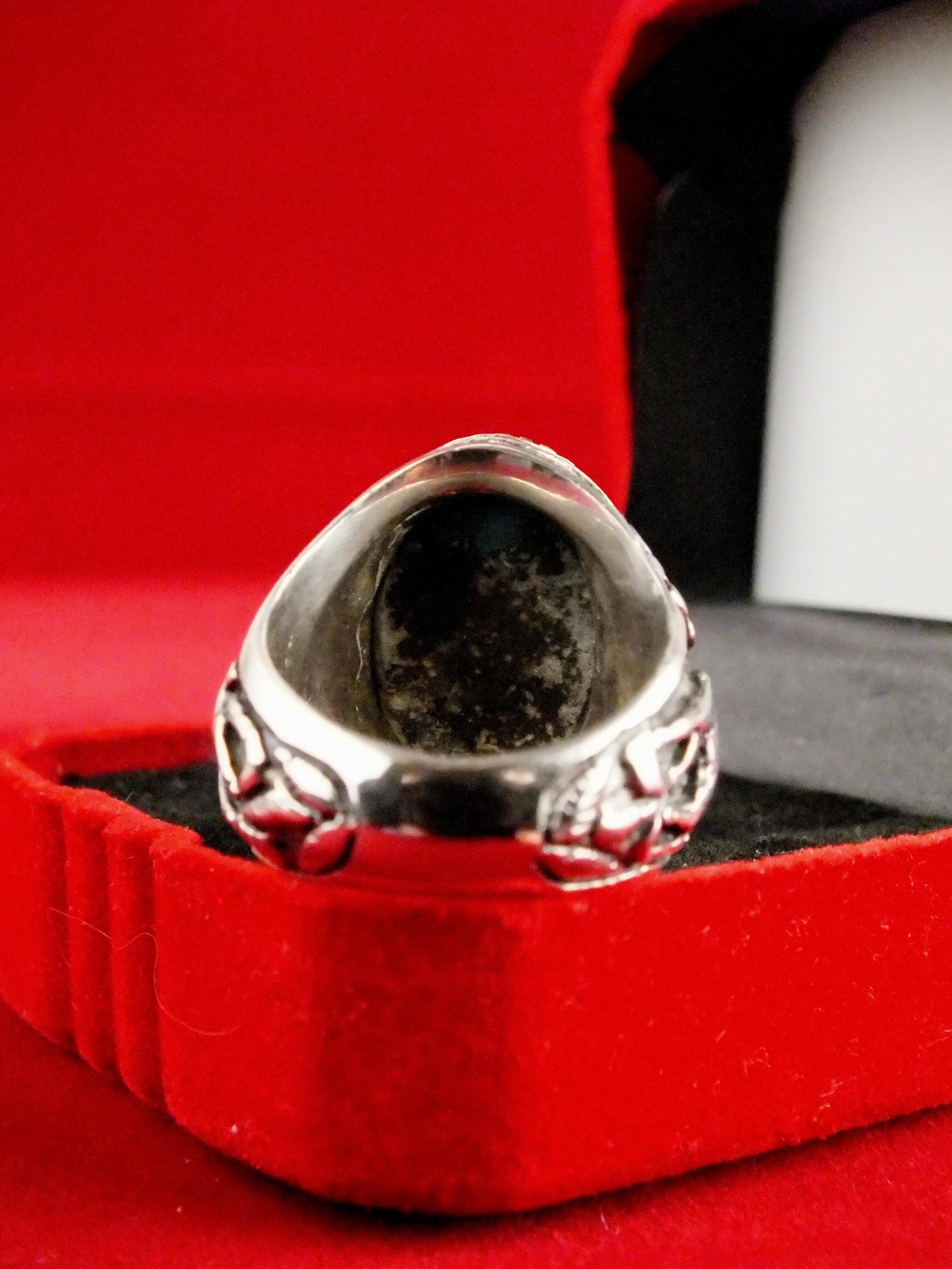 Handmade Sterling Silver natural Karmani Turquoise Ring, Size 10 - image 5