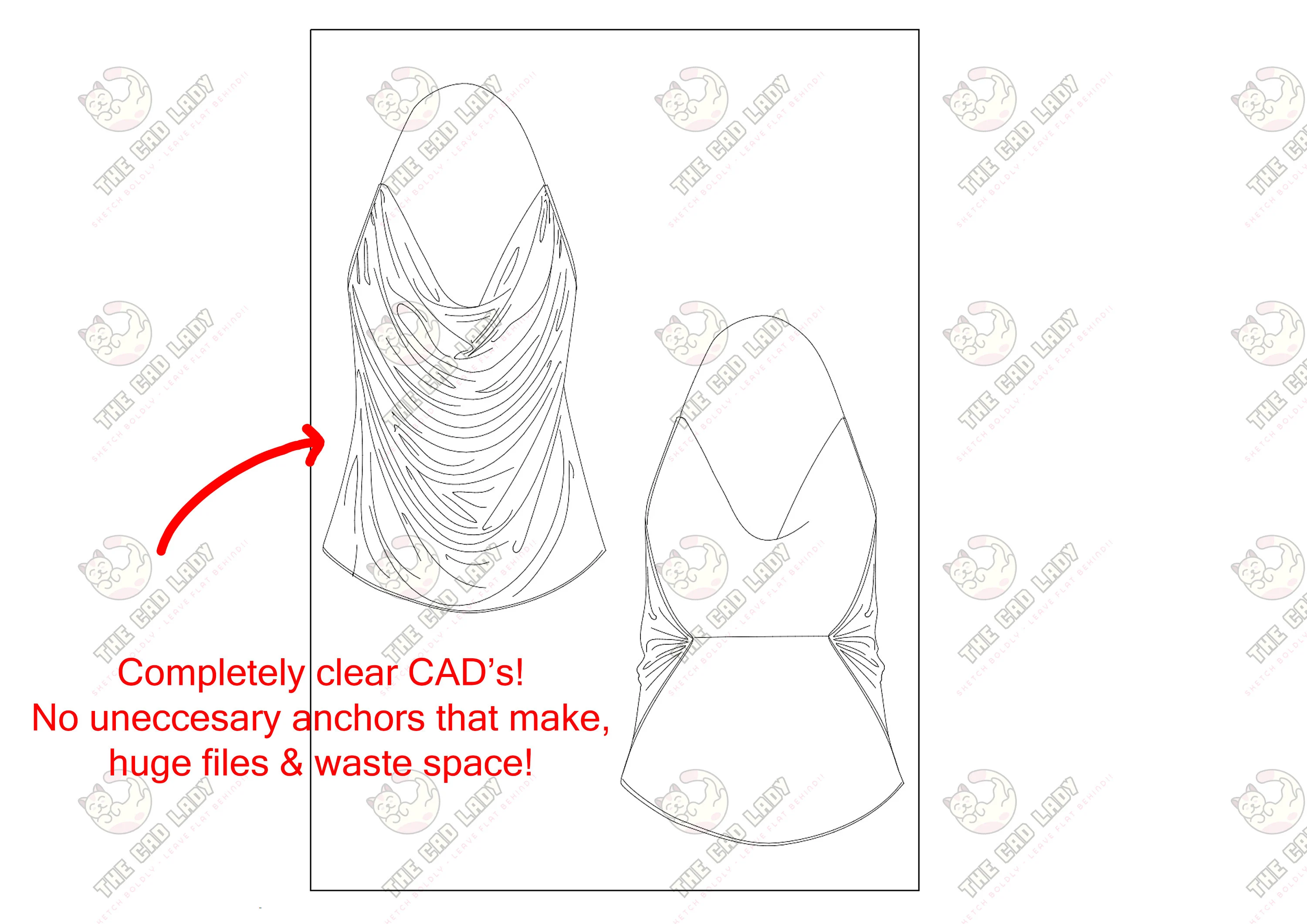Open Back Cami Fashion Flat Sketch – CAD Vector Template (ai, png, pdf) - image 3