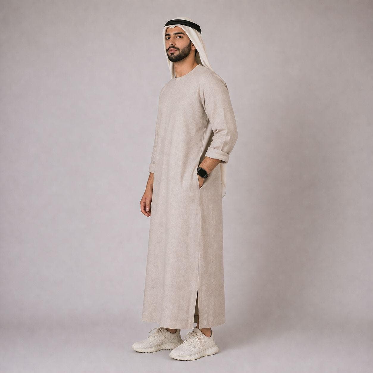 Belgian Linen Men's Kaftan - Natural Thobes - Breathable Kaftans - Abayas Men - Ramadan Clothing - 30 Colors