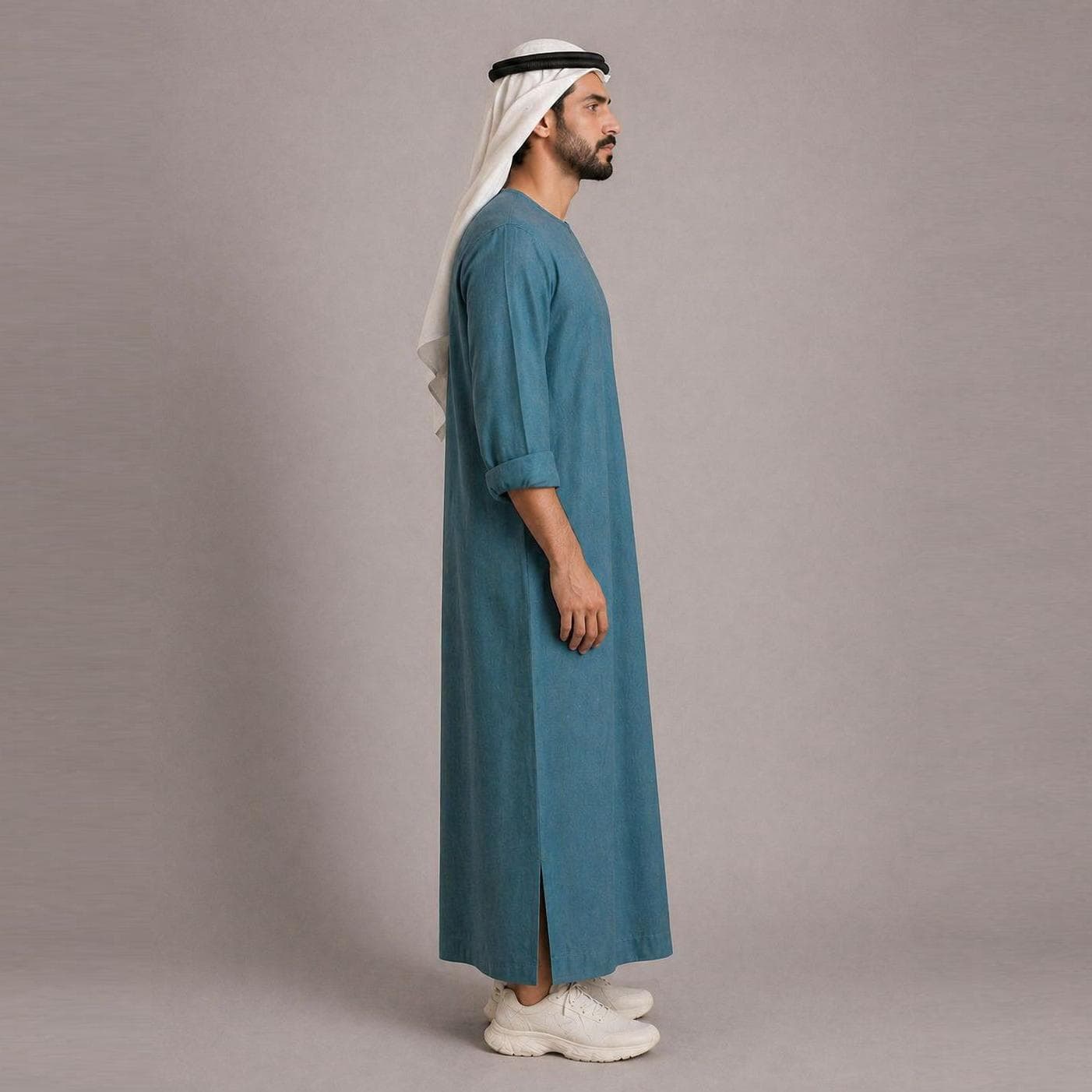 Belgian Linen Men's Thobe - Wave Color - Eco Linen Clothing - Natural Fabric Kaftan - Relaxed Fit - image 3