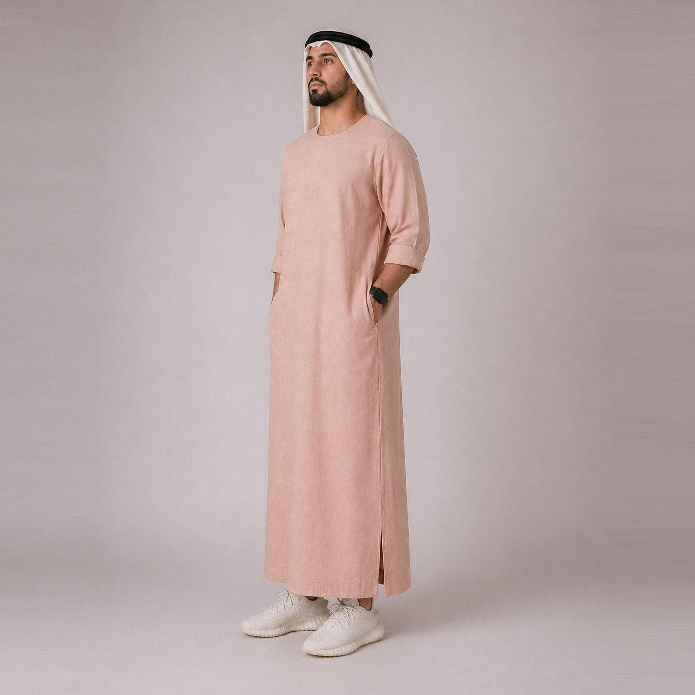 Belgian Linen Men's Kaftan - Casual Abaya for Man - Vintage Style Thobes - 30 Colors