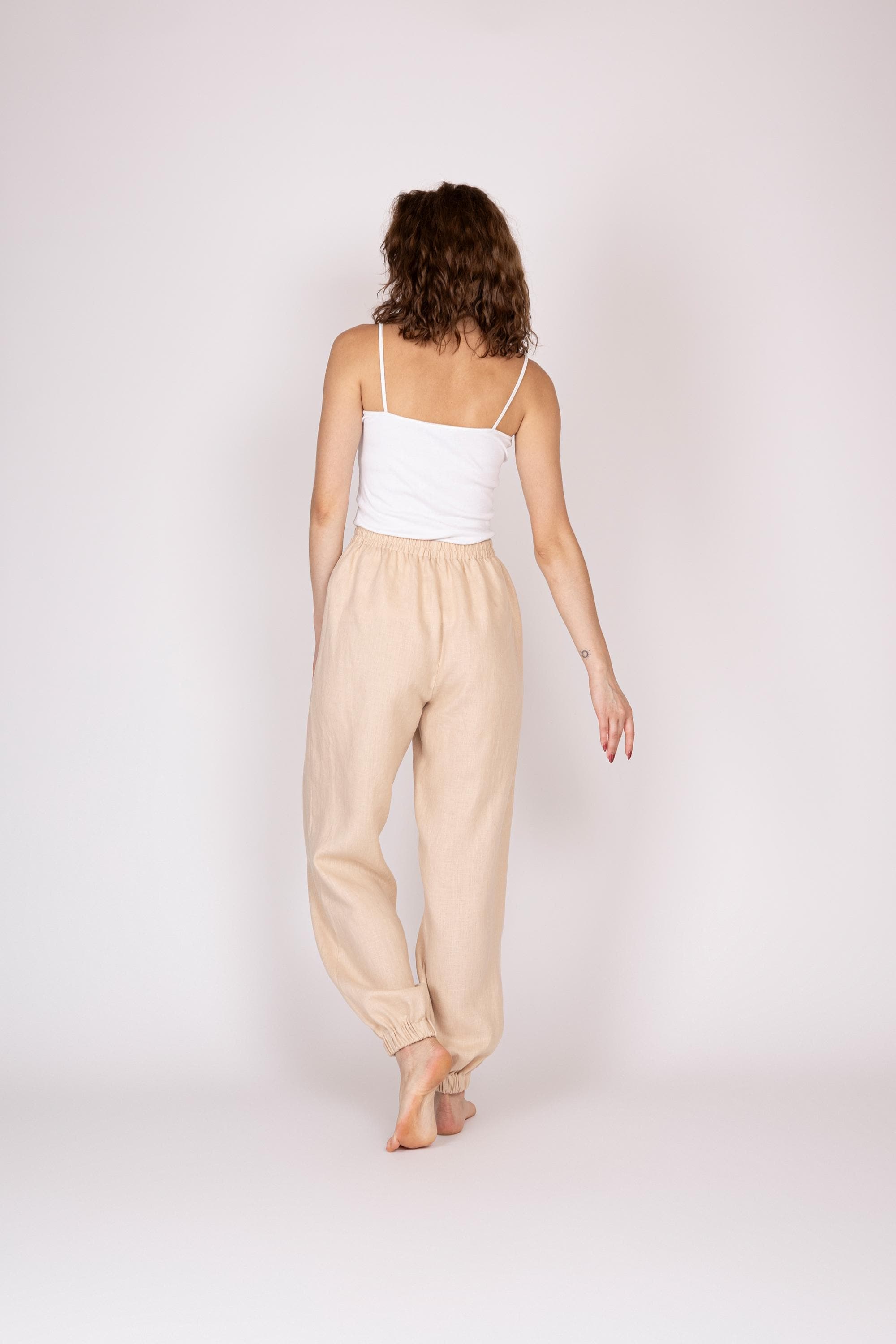Belgian Linen Women's Aladdin Pants - Lounge Trousers - Balloons Style Pants - 30 Colors - image 4