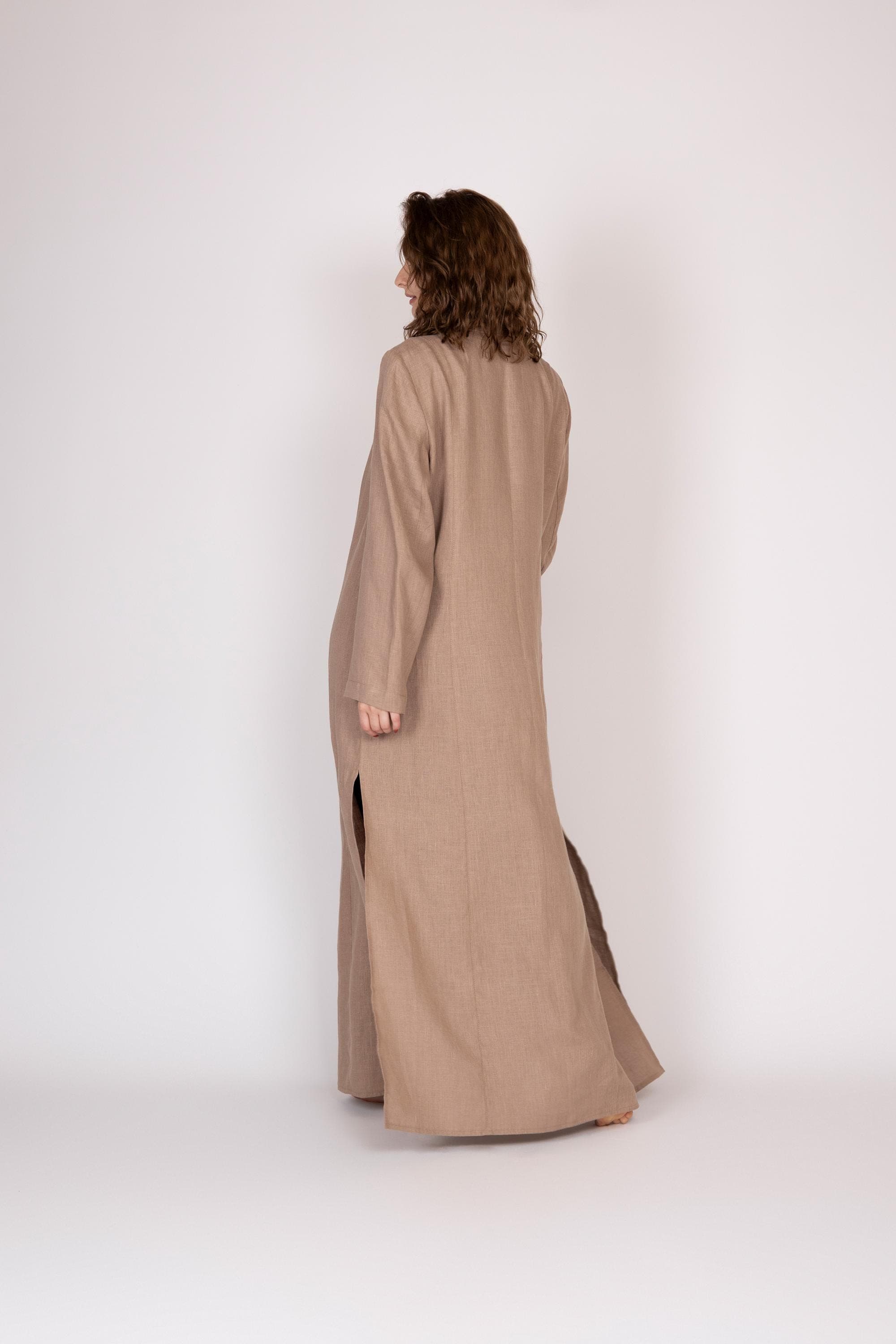 Belgian Linen Women Coat - Long Women's Flax Coat - Trench Coats for Girls - 30 Colors - image 4