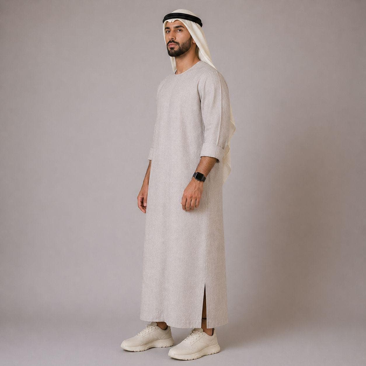 Belgian Linen Men's Kaftan - Light Kurtas - Arab Thobe - Dubai Kaftan - Abaya Male - 30 Colors - image 3