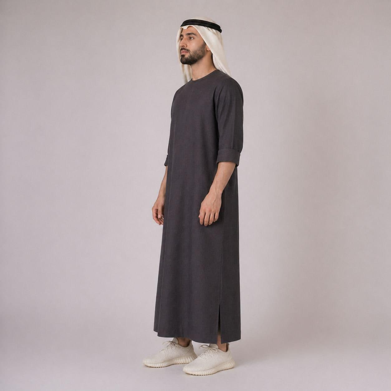 Belgian Linen Men's Kaftan - Minimalist Kurta - Man Thobe - Eid Jubba - Breathable Linen - 30 Colors - image 4