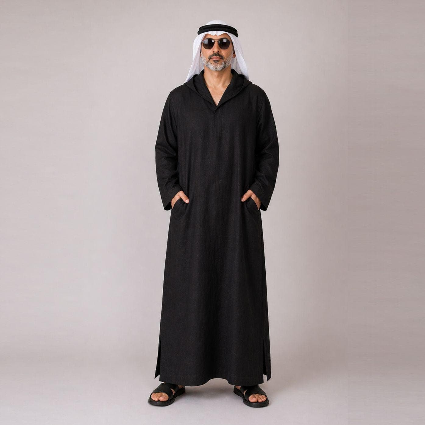 Belgian Linen Men's Kaftan - Black Thobe - Modest Clothing - Loose Caftan - Dubai Outfit - 30 Colors - image 3