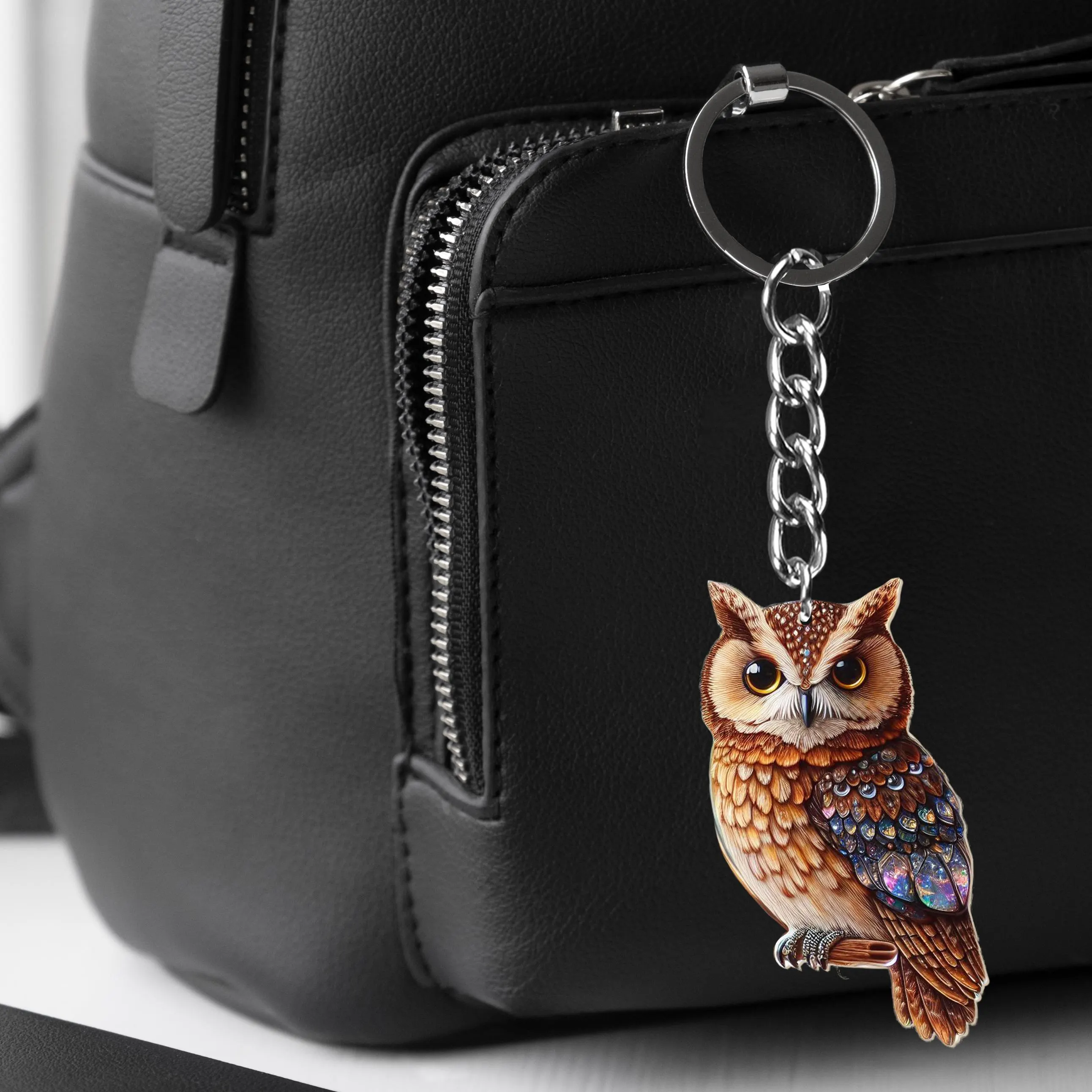 Cute Owl Keychain, Acrylic Charm, Owl Lover Gift - image 4