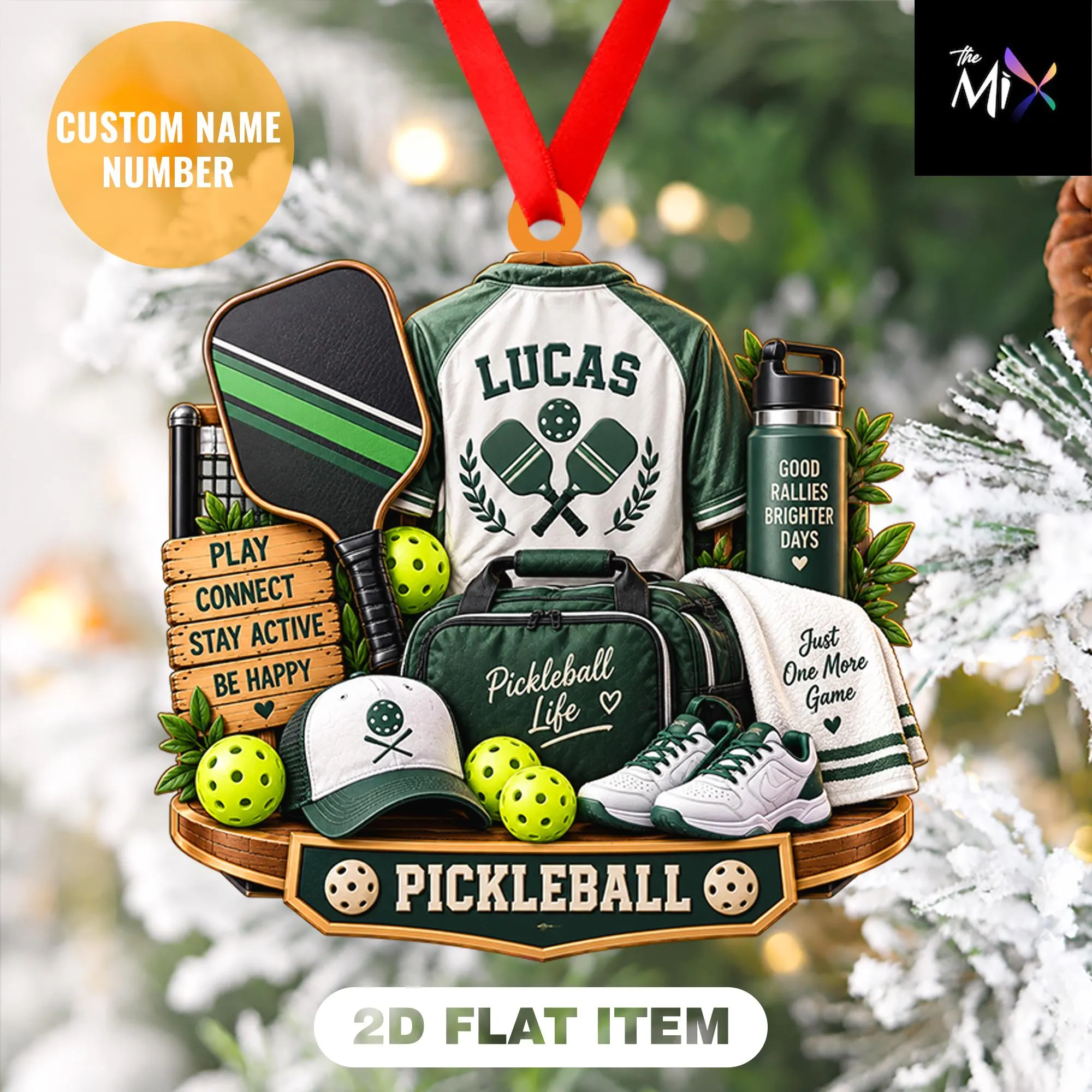 Personalized Pickleball Christmas Ornament, Sports Ornament, Pickleball Player Gift, Athlete Keepsake, Sports Christmas Decor - image 3
