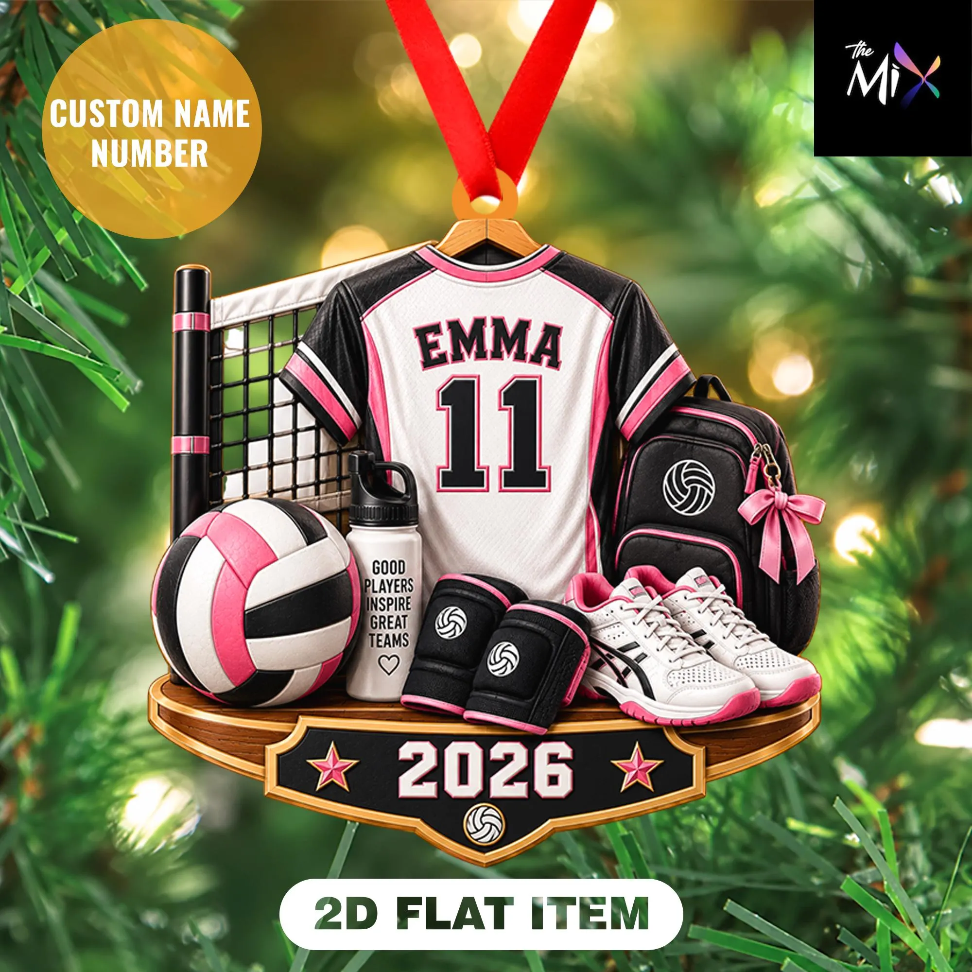 Personalized Volleyball Christmas Ornament, Sports Ornament, Volleyball Player Gift, 2026 Athlete Keepsake, Sports Christmas Decor - image 3
