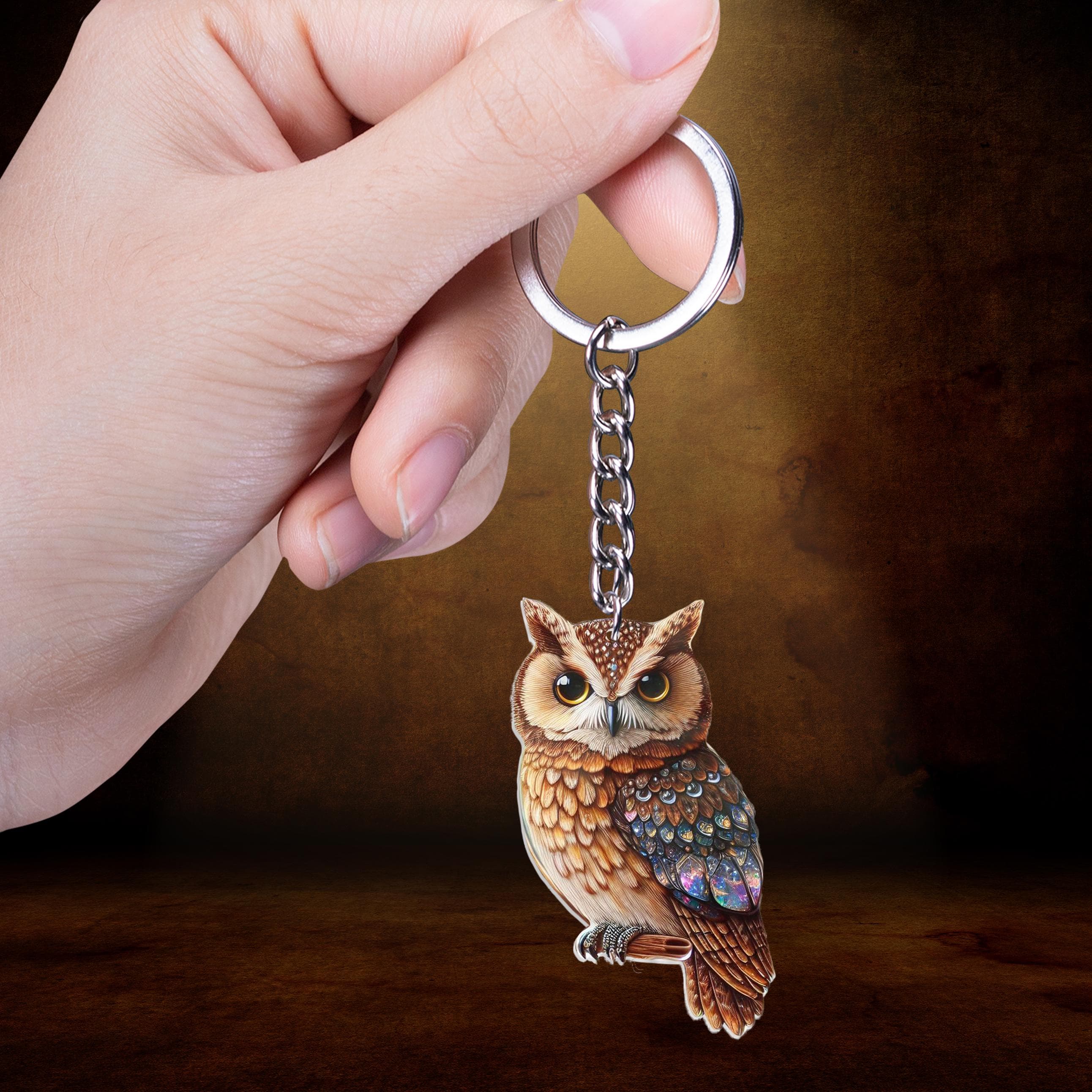 Cute Owl Keychain, Acrylic Charm, Owl Lover Gift - image 3