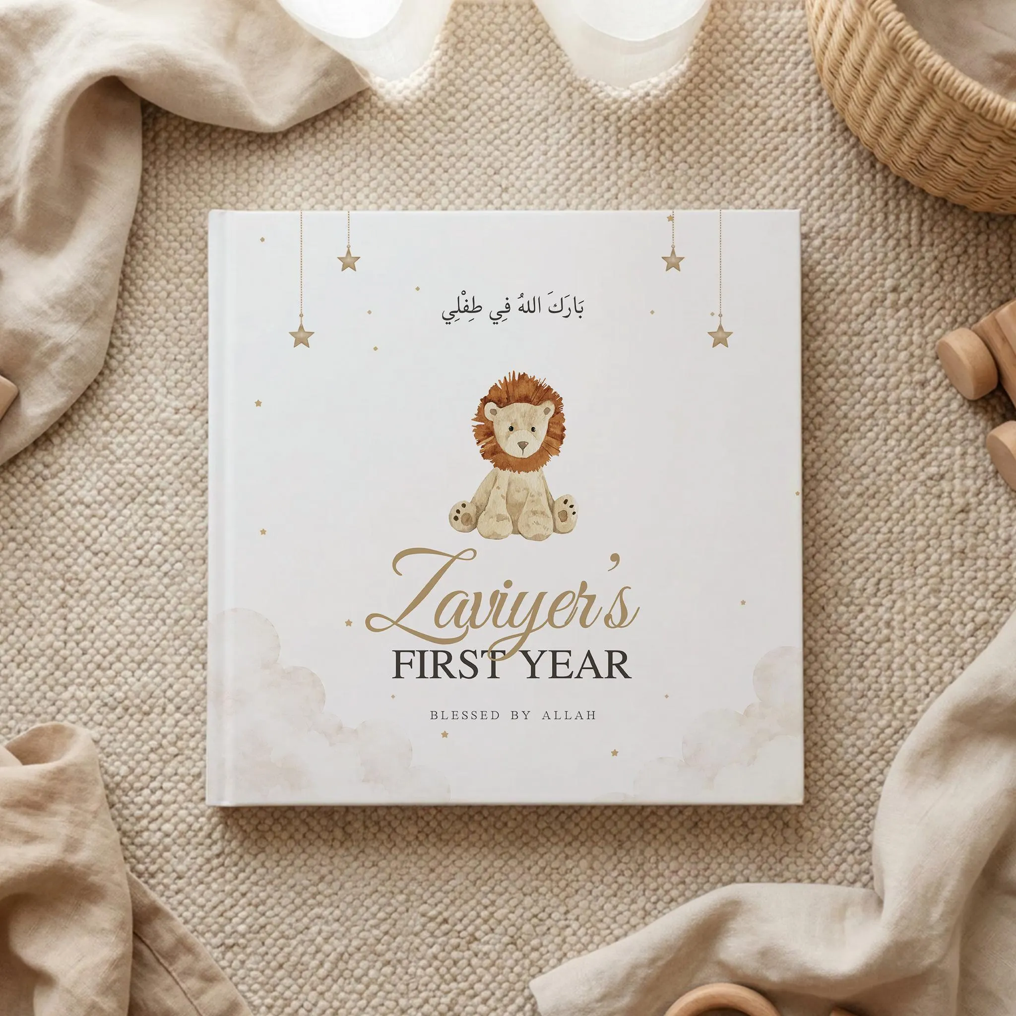 Unique and full personalized Islamic Baby Milestone Book — Muslim Newborn Keepsake with different Covers, Aqiqah Book